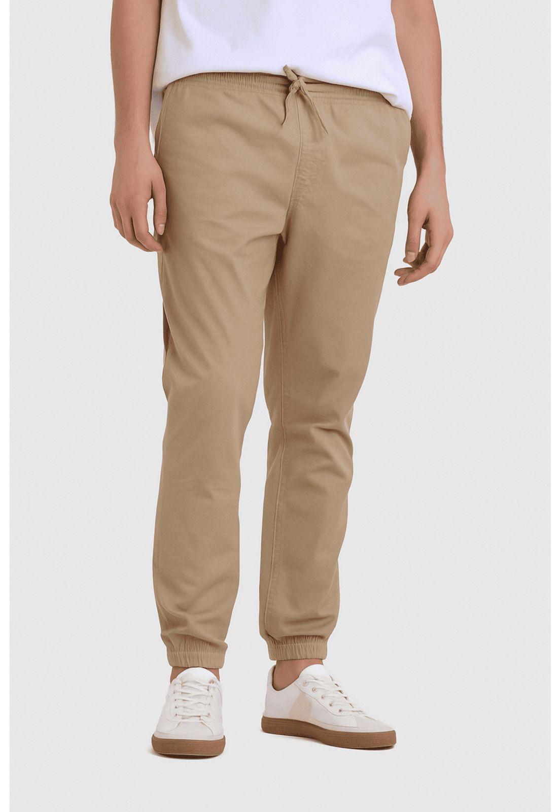 Pantalón Hombre Jogger Básico Beige-1
