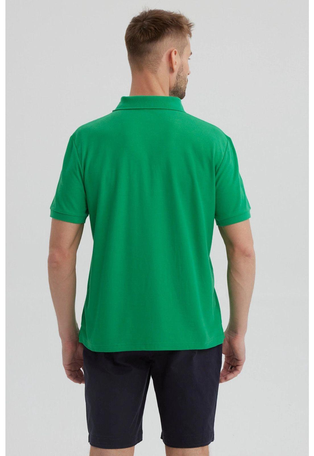 Polera Hombre Pique Básica Lisa Verde - V-2