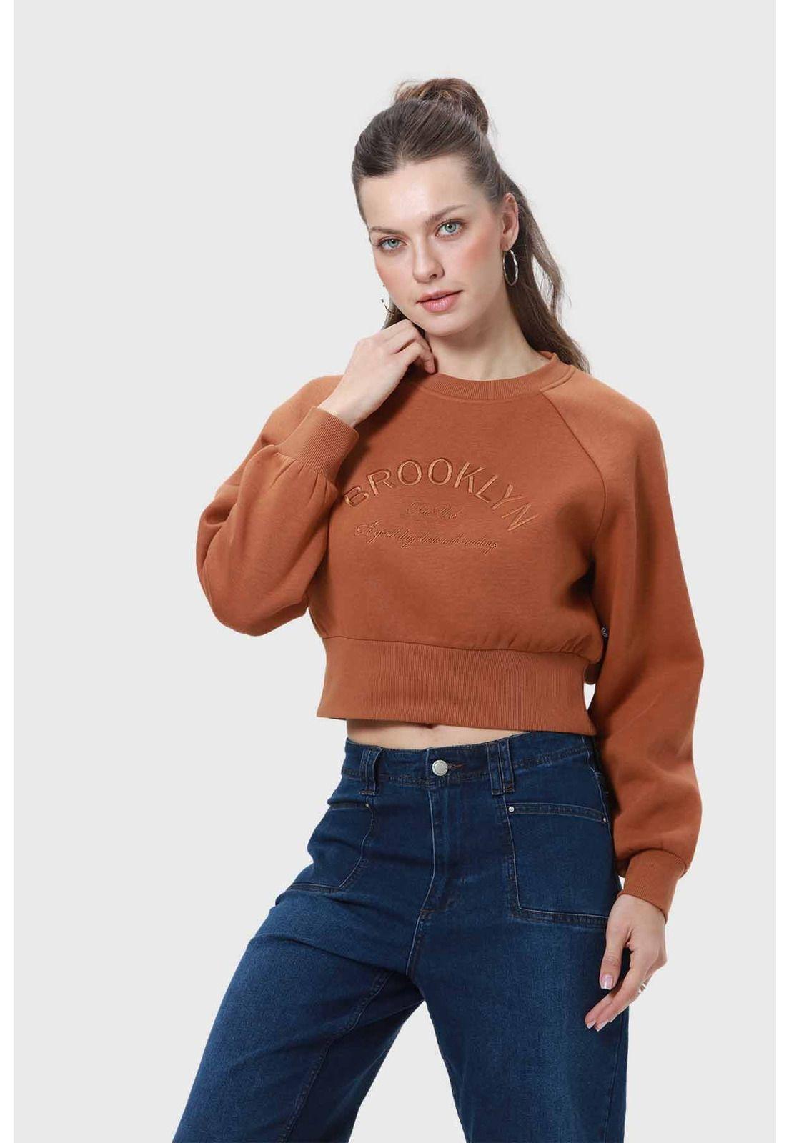 Polerón Mujer Pretina Ancha Café-1