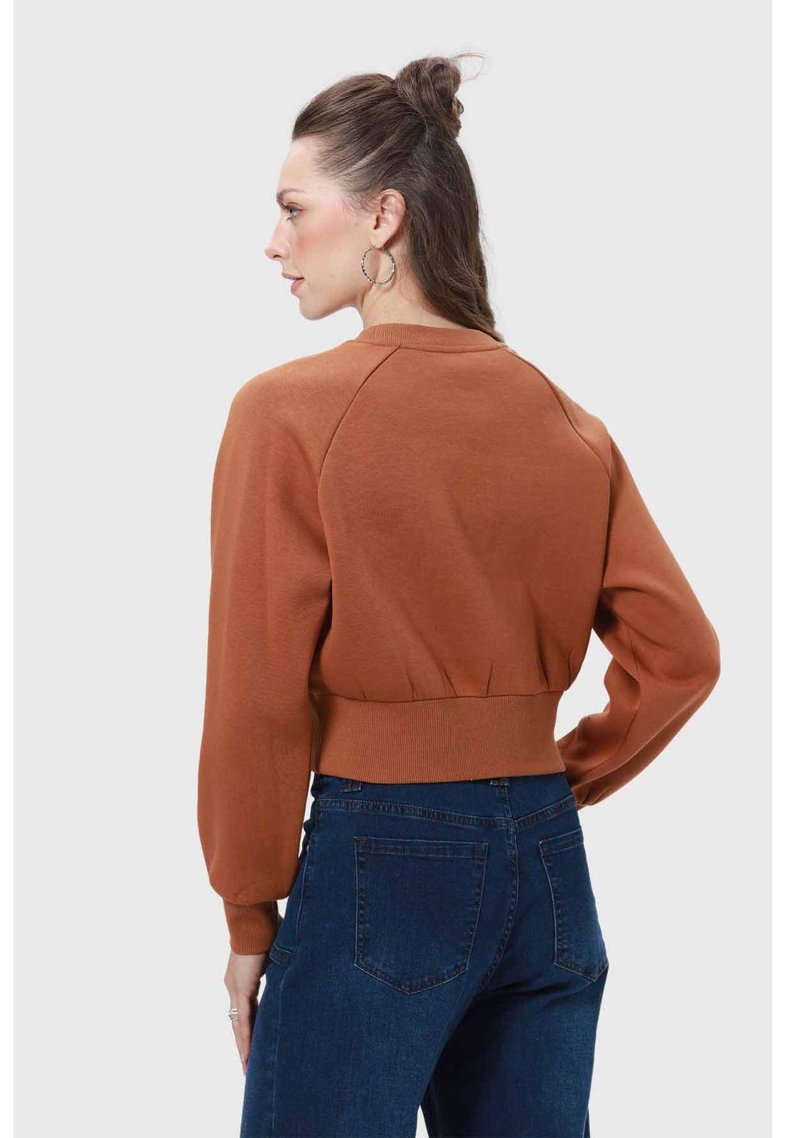 Polerón Mujer Pretina Ancha Café-2