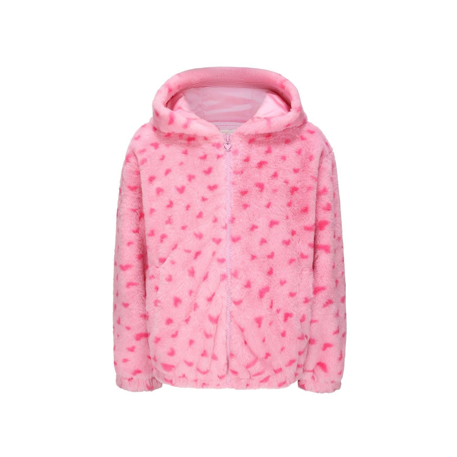 Chaqueta Niña Peluda Palo Rosa-0