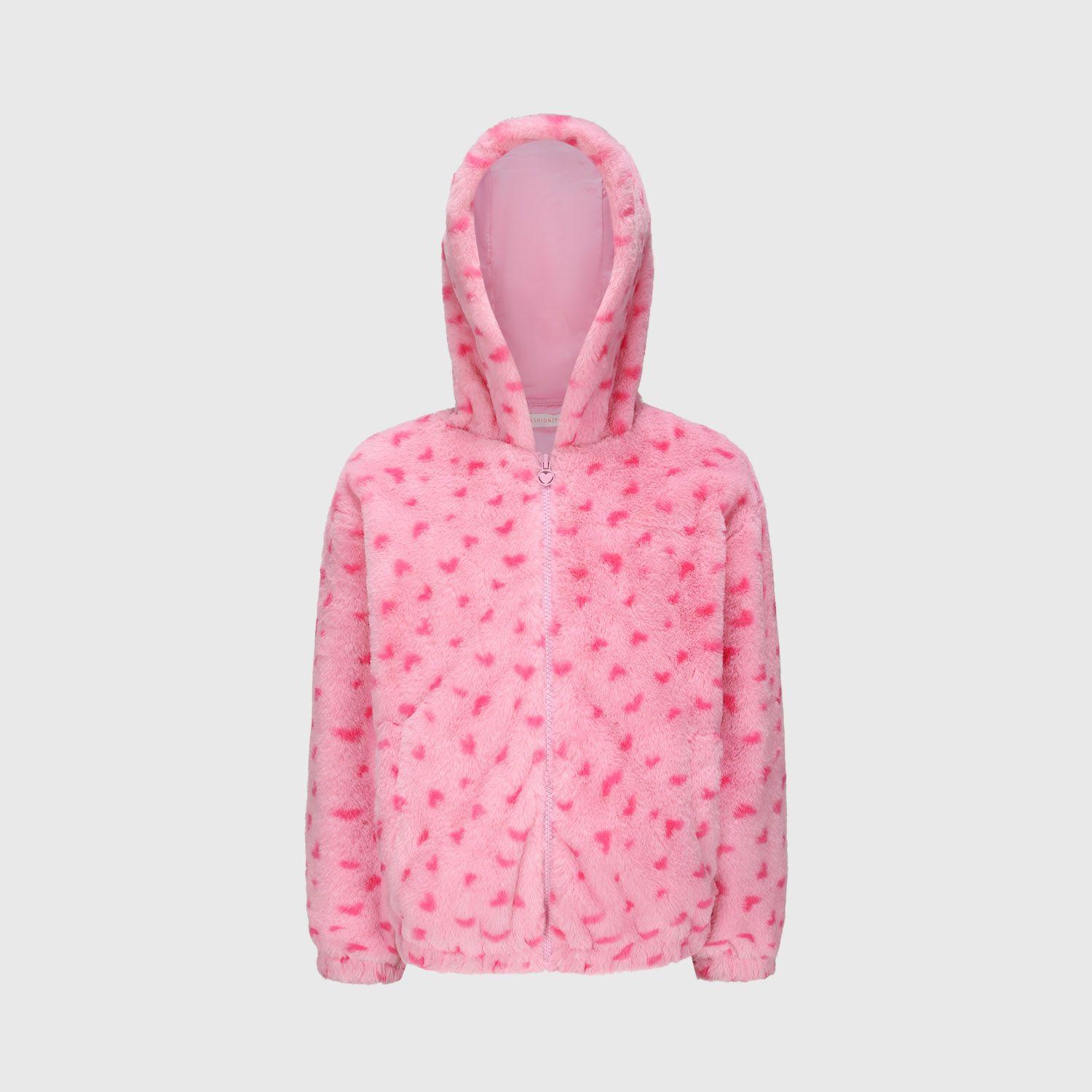 Chaqueta Niña Peluda Palo Rosa-1