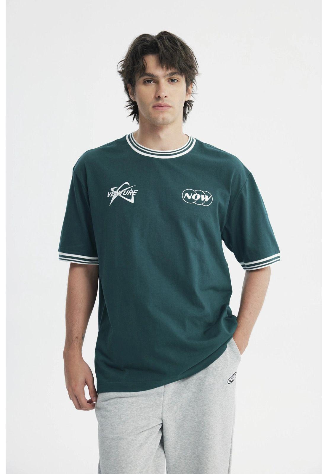 Polera Hombre Oversize Verde - V-0