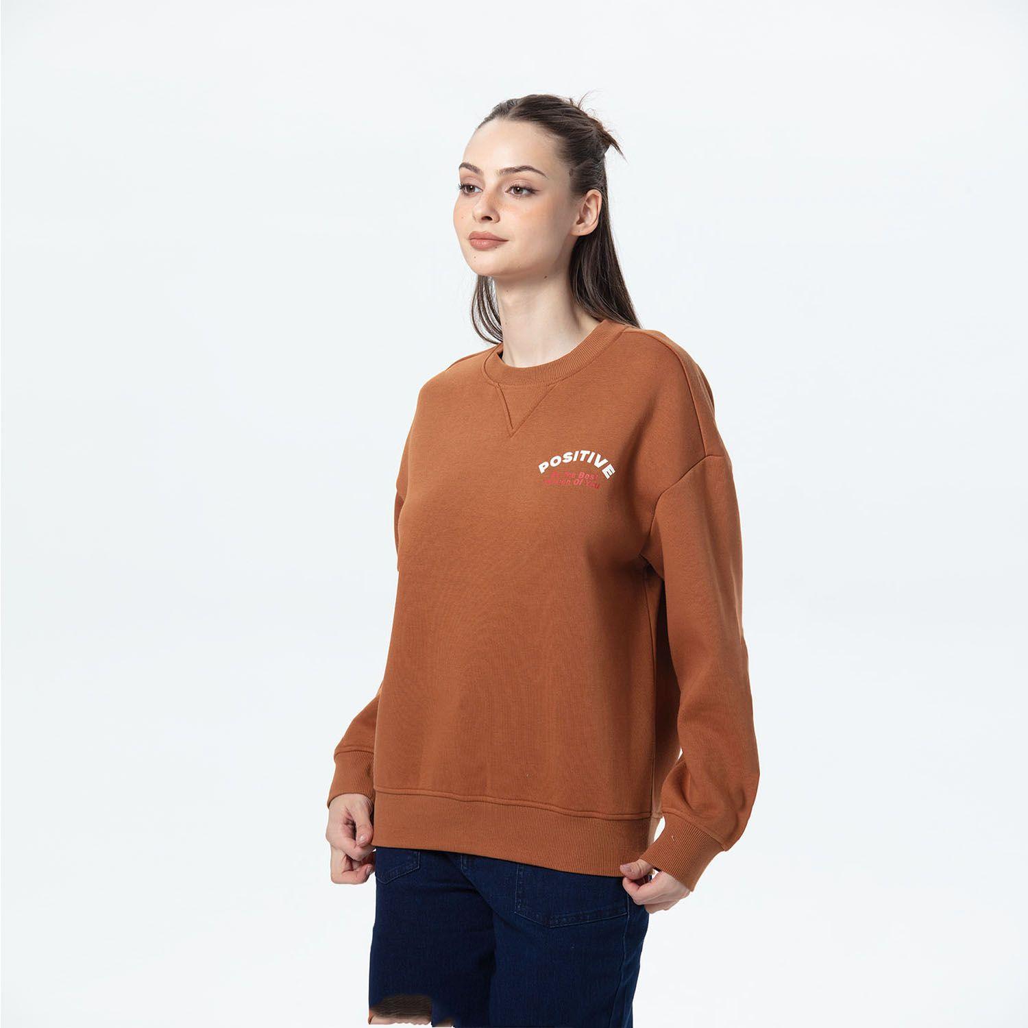 Polerón Mujer Oversize Print Cafe-1