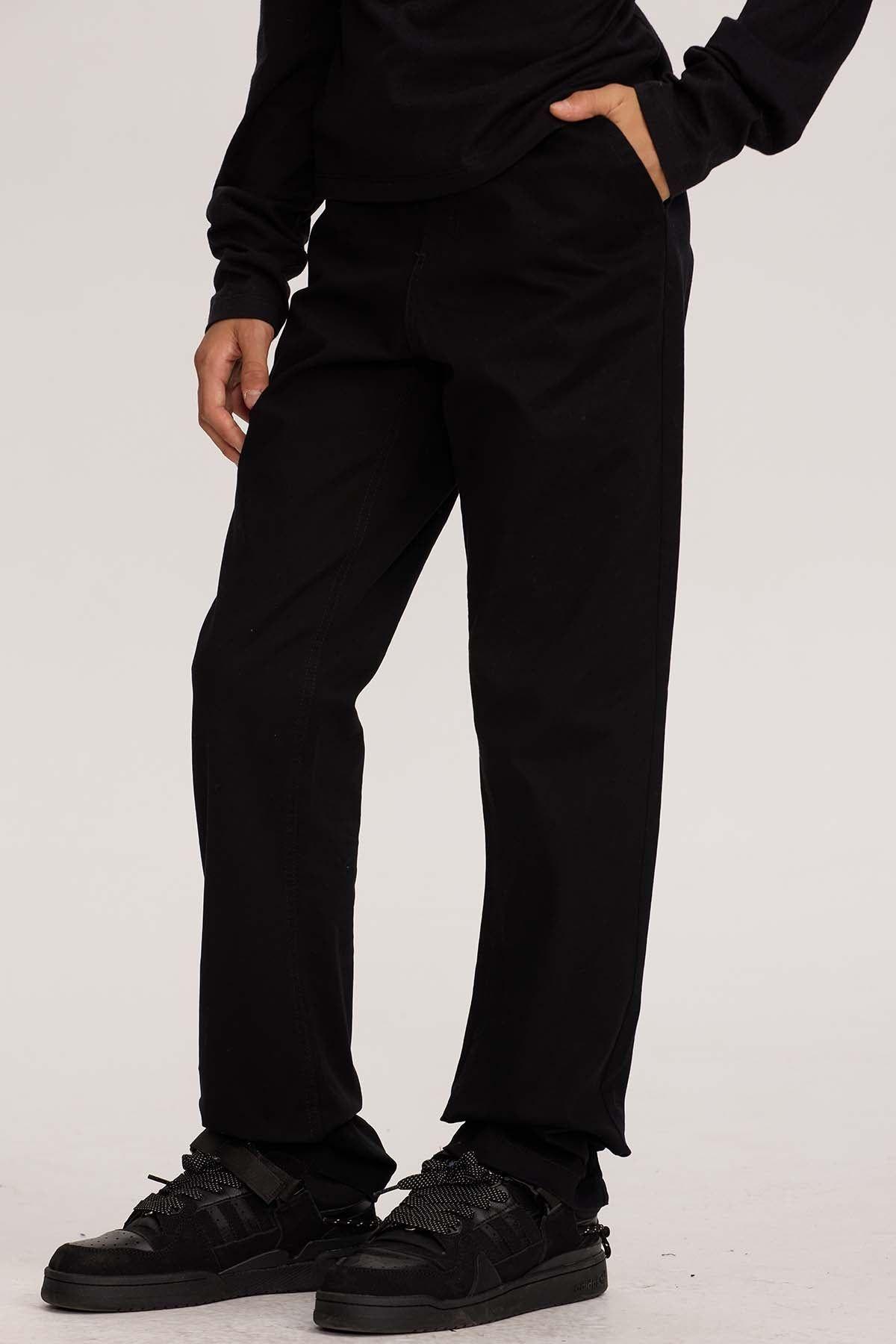 Pantalón Niño Básico Gabardina Negro-0