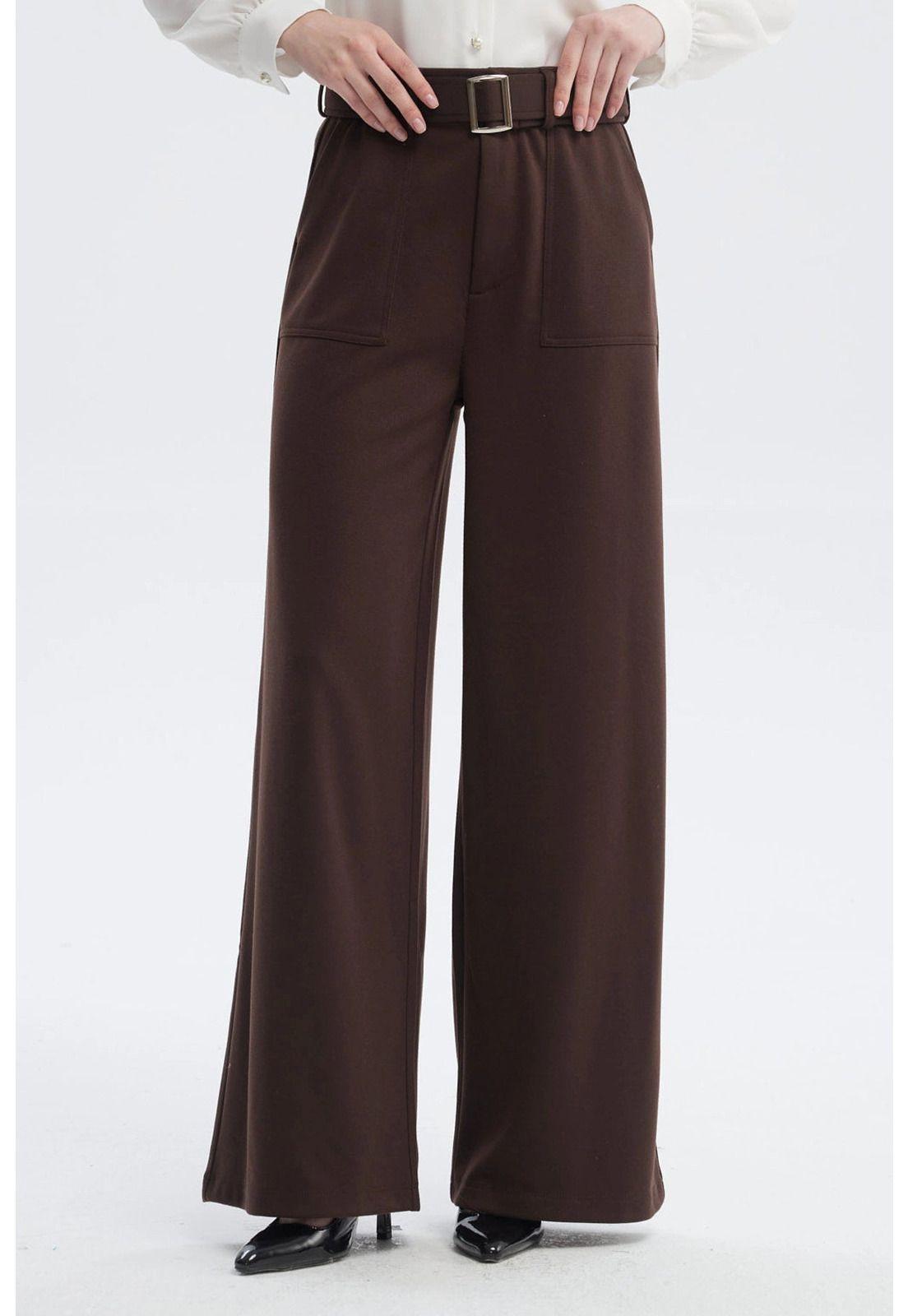 Pantalón Mujer Calce Recto Chocolate - lll-0