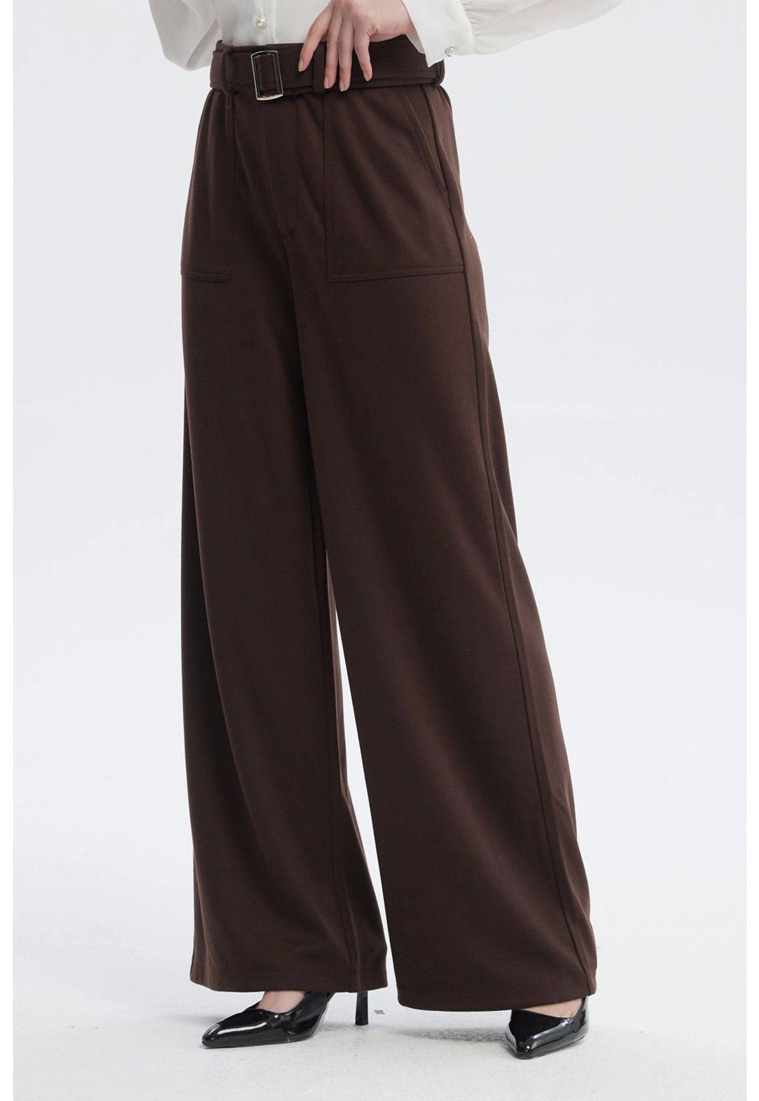 Pantalón Mujer Calce Recto Chocolate - lll-1