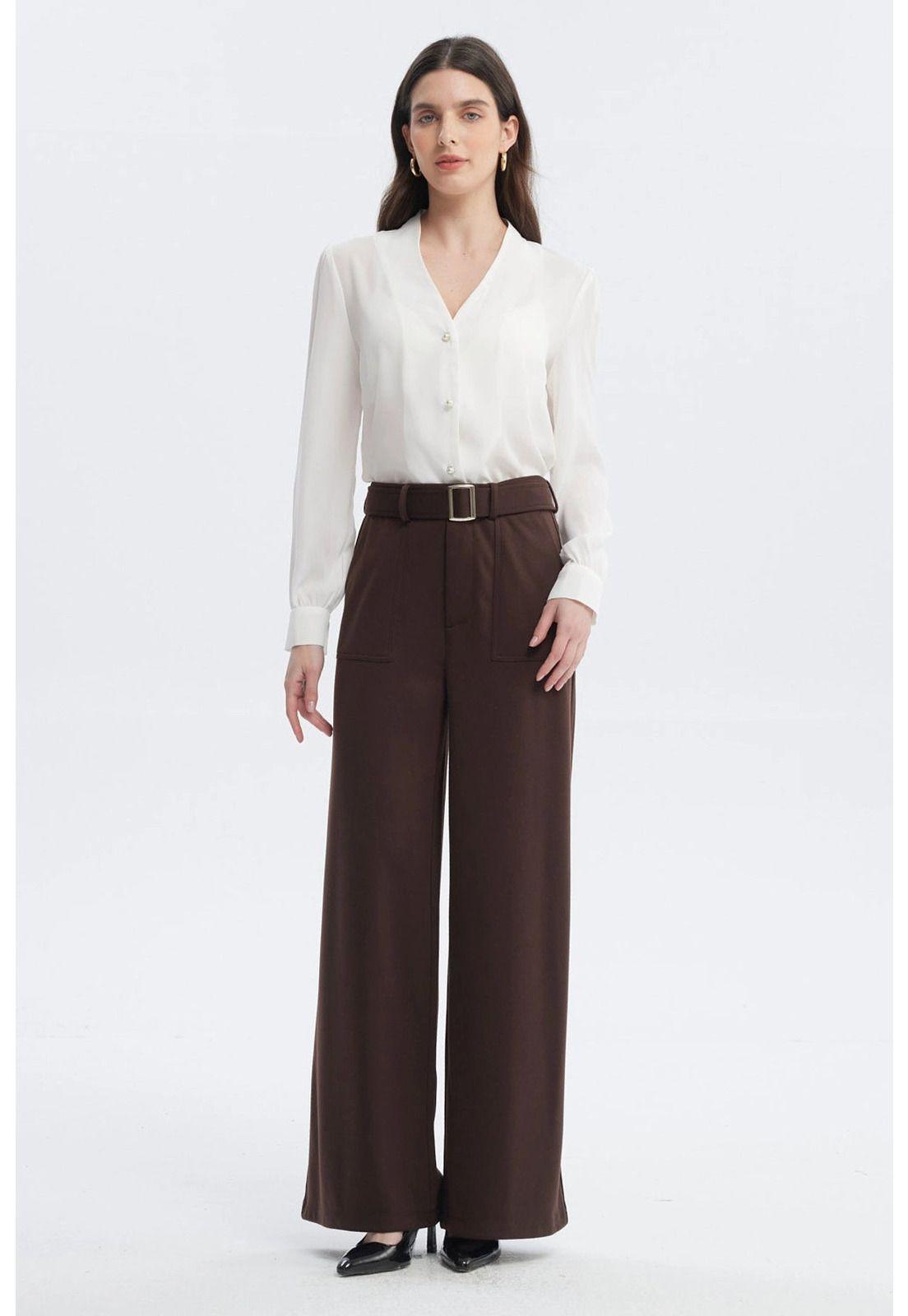 Pantalón Mujer Calce Recto Chocolate - lll-3