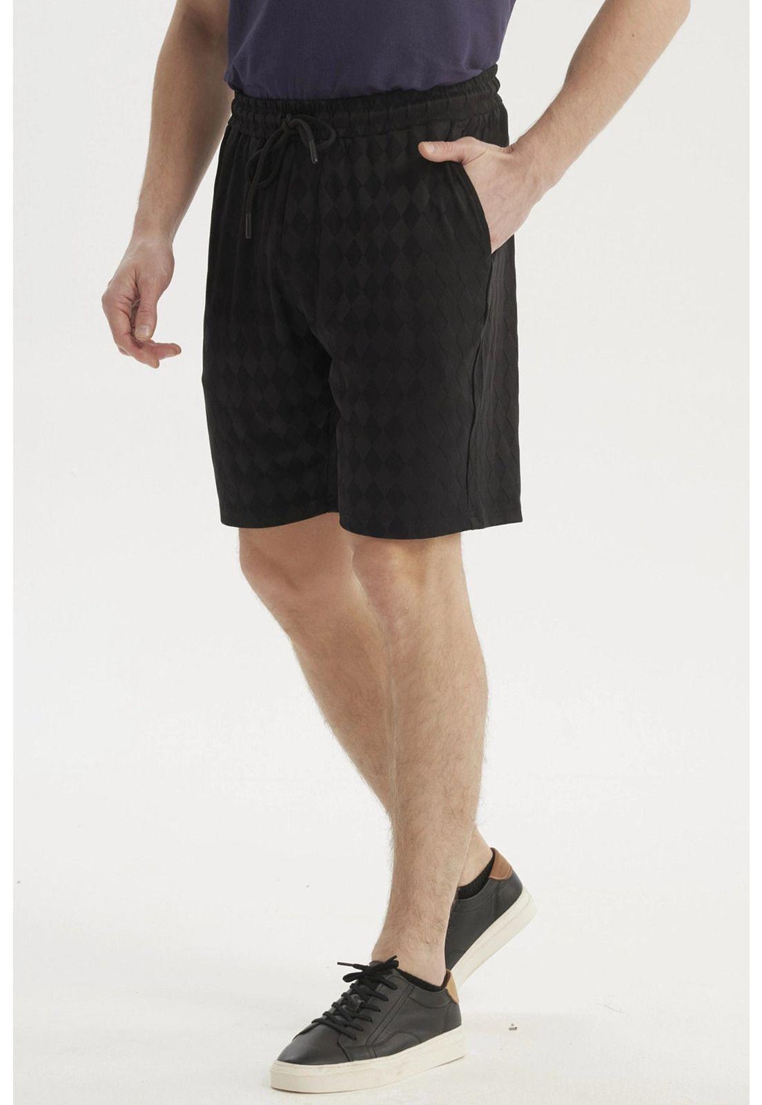 Bermuda Hombre Calce Recto Negro- lll-1