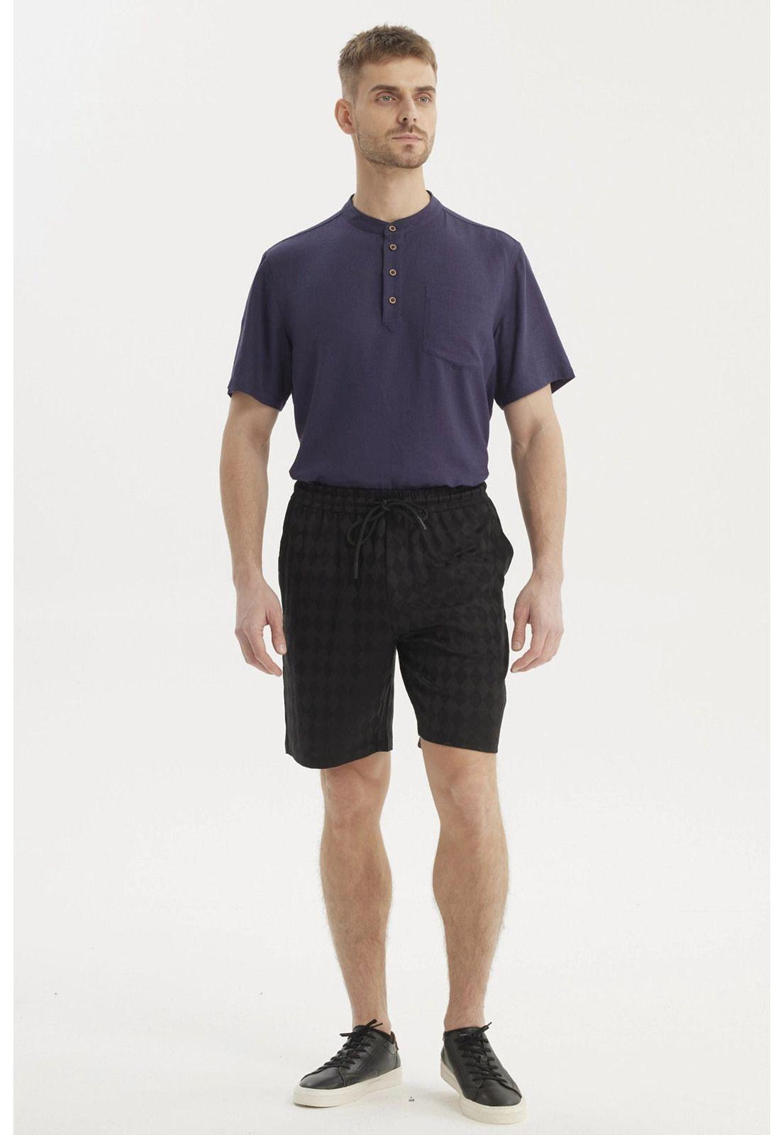 Bermuda Hombre Calce Recto Negro- lll-3