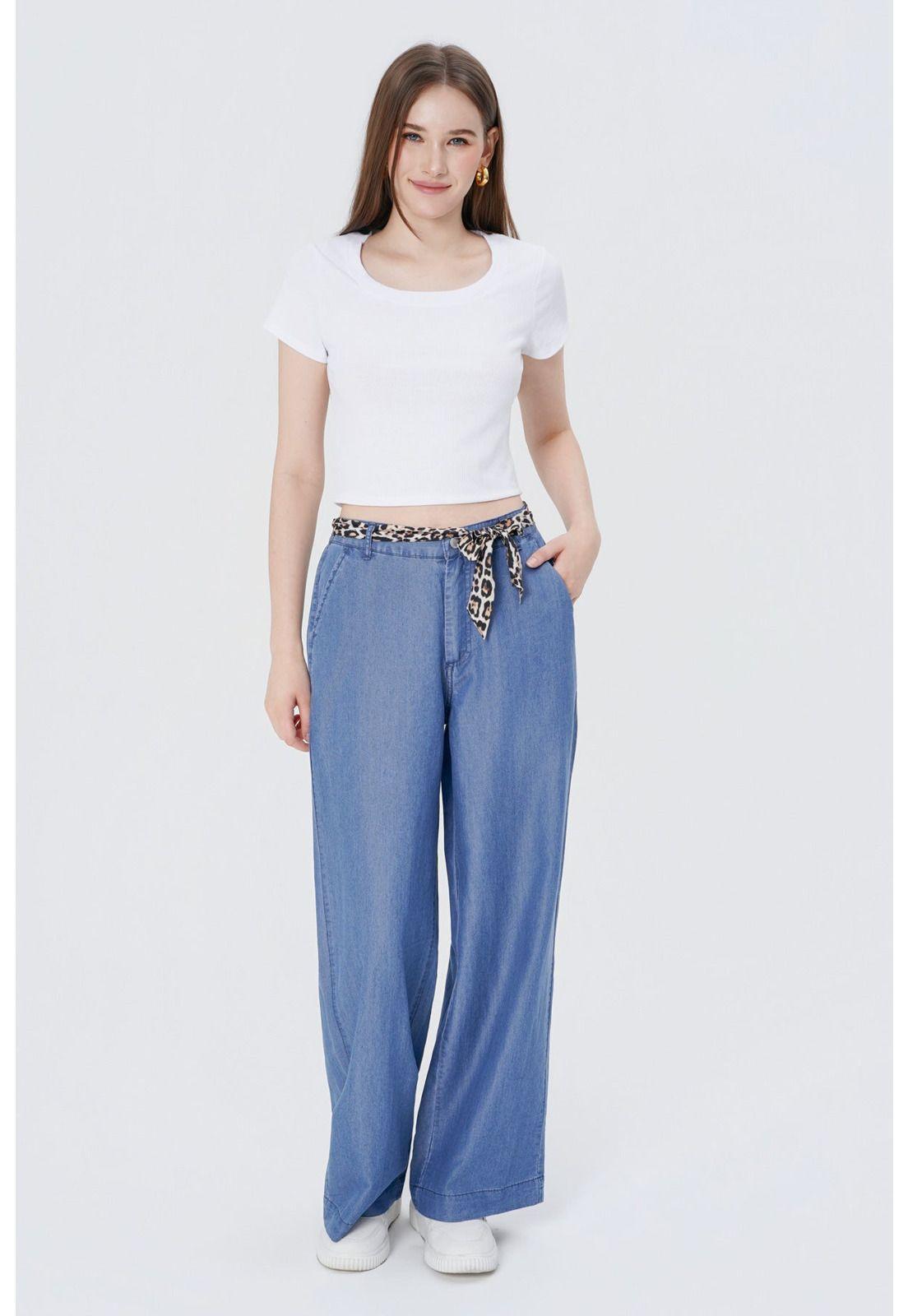 Jeans Moda Wide Leg Mujer Azul - lll-3