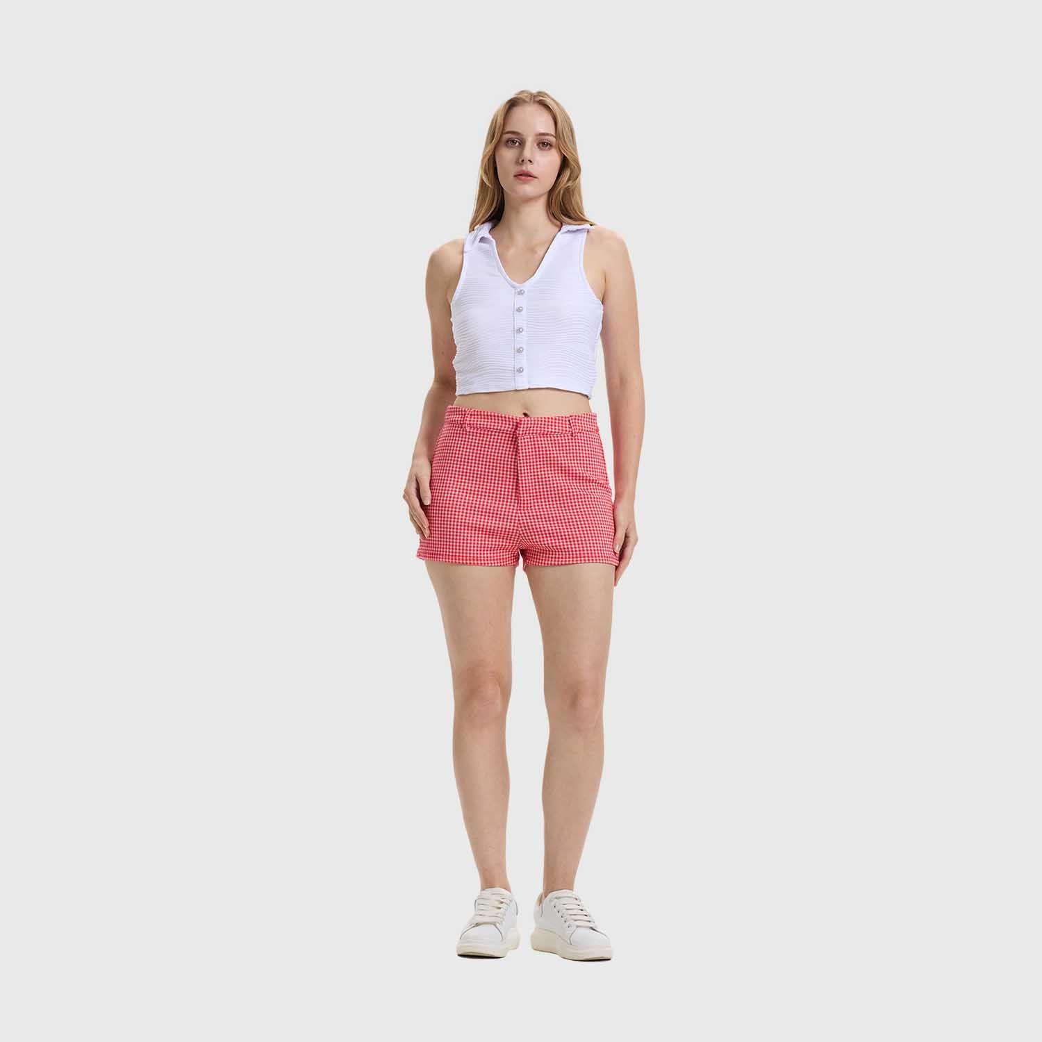 Short Mujer Vichy Rojo Fashion's Park-3