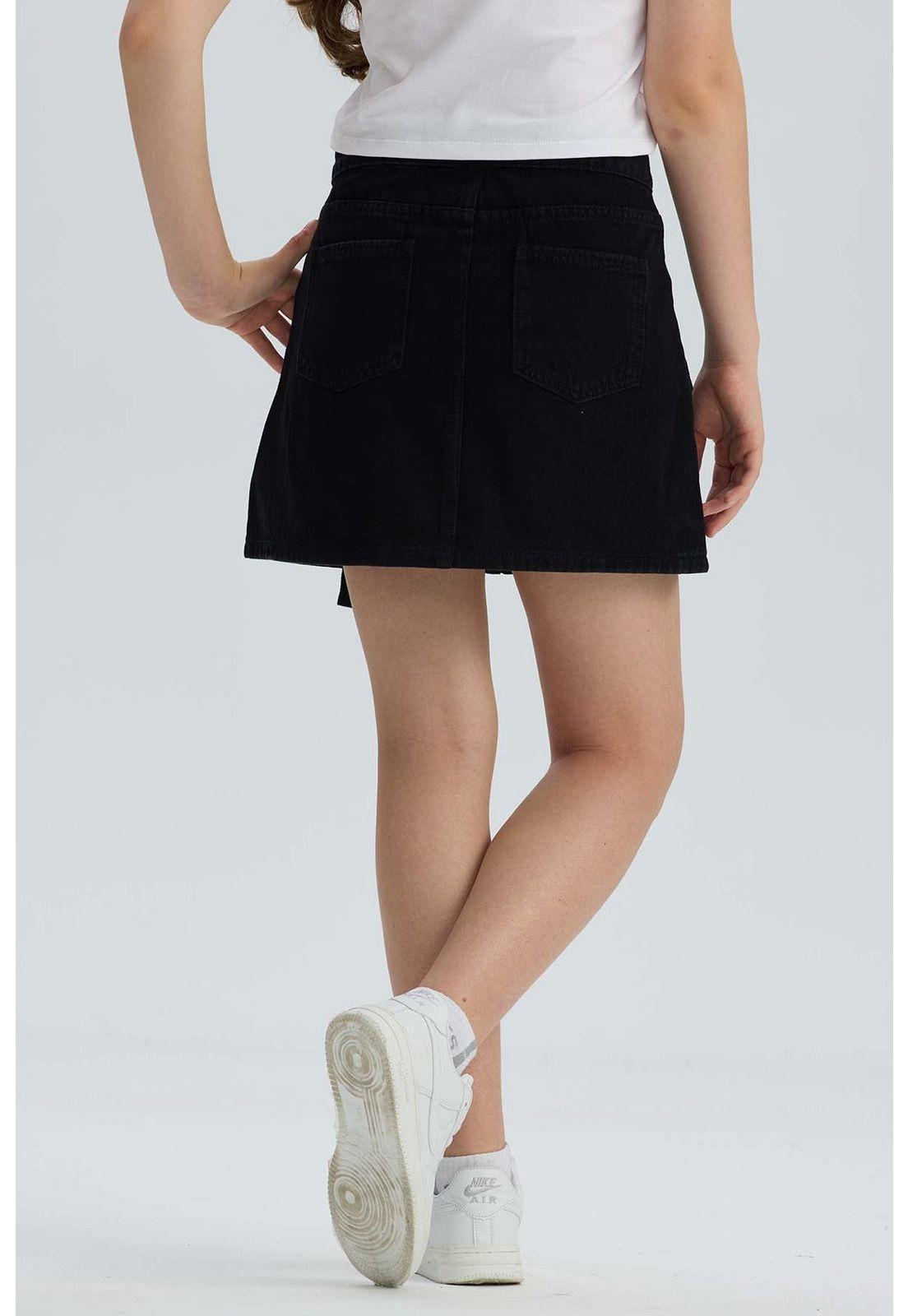 Falda Niña Cargo Negro-2