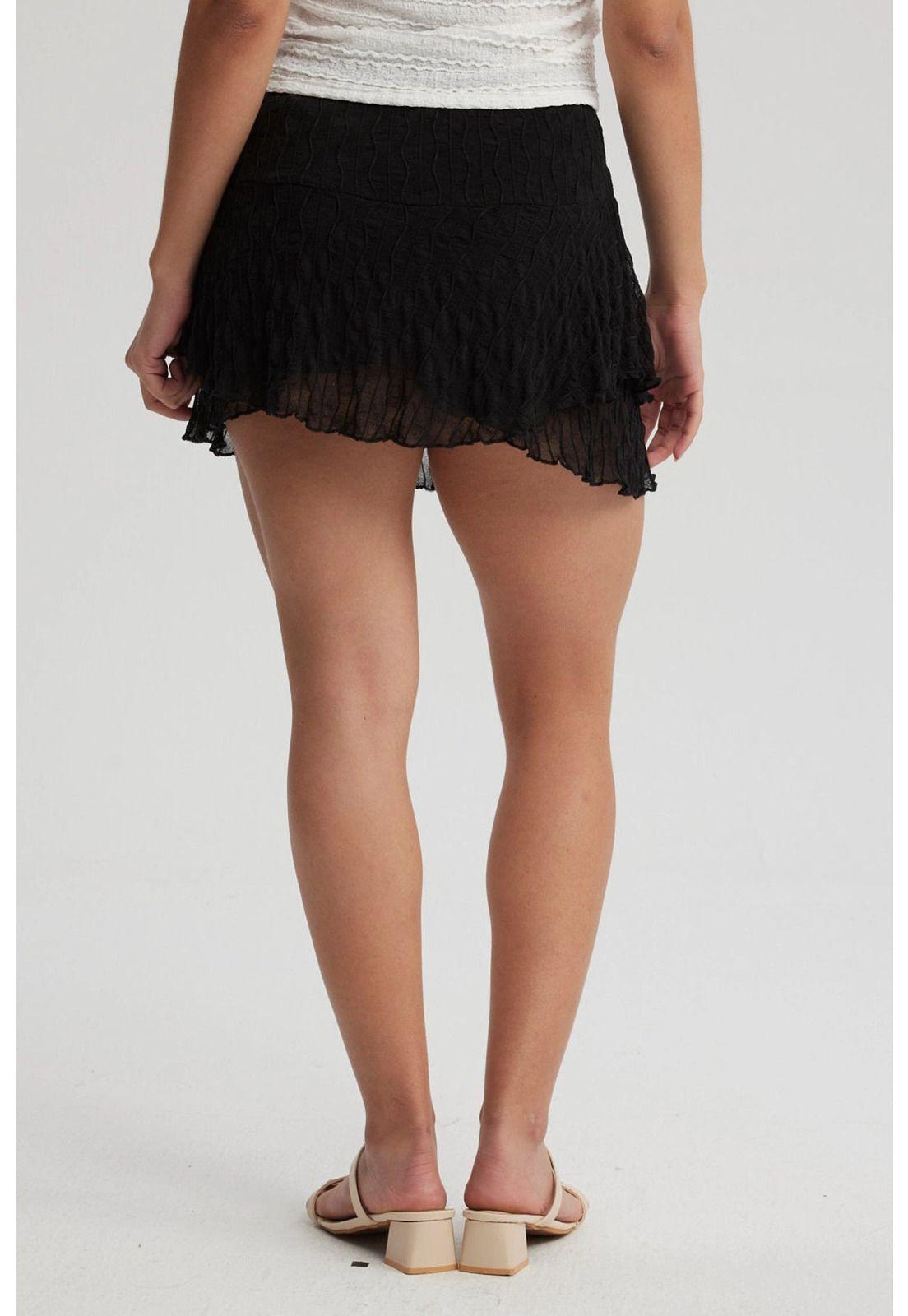 Short Mujer Panal Y Vuelos Negro-2