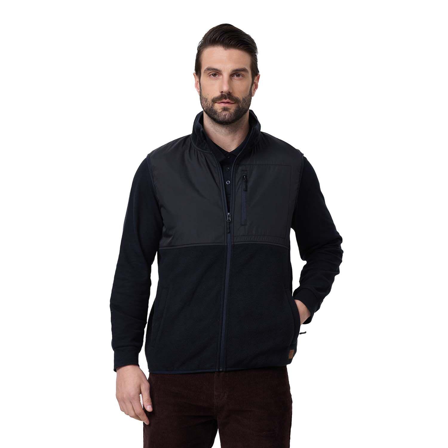 Polar Hombre Full Zipper Con Bolsillo Negro Fashion´s Park-0