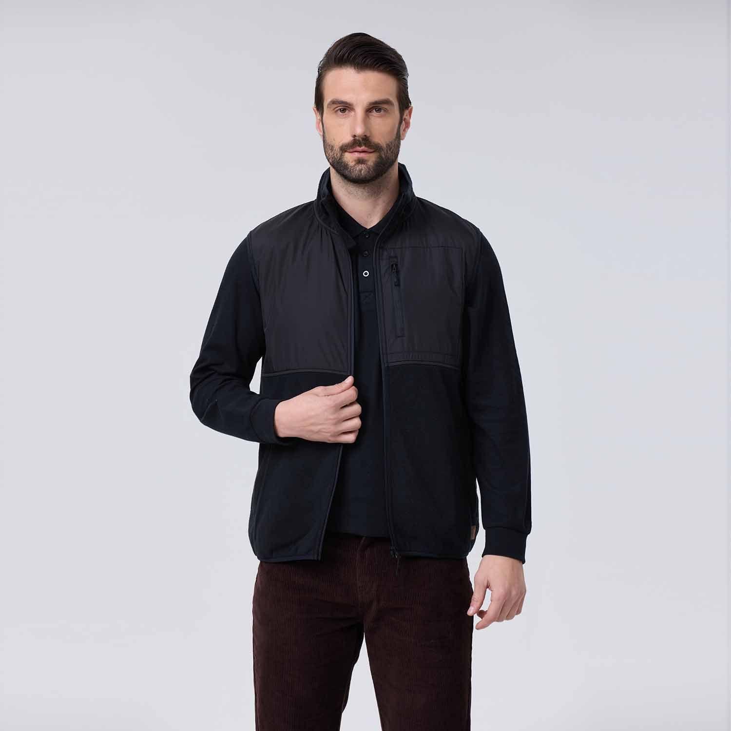 Polar Hombre Full Zipper Con Bolsillo Negro Fashion´s Park-1