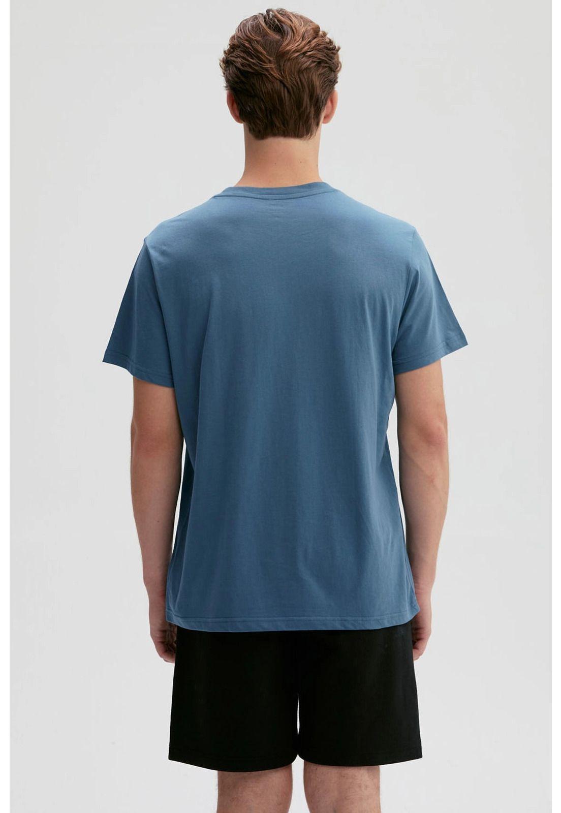 Polera Hombre Long Fit Básica Azul Piedra-2