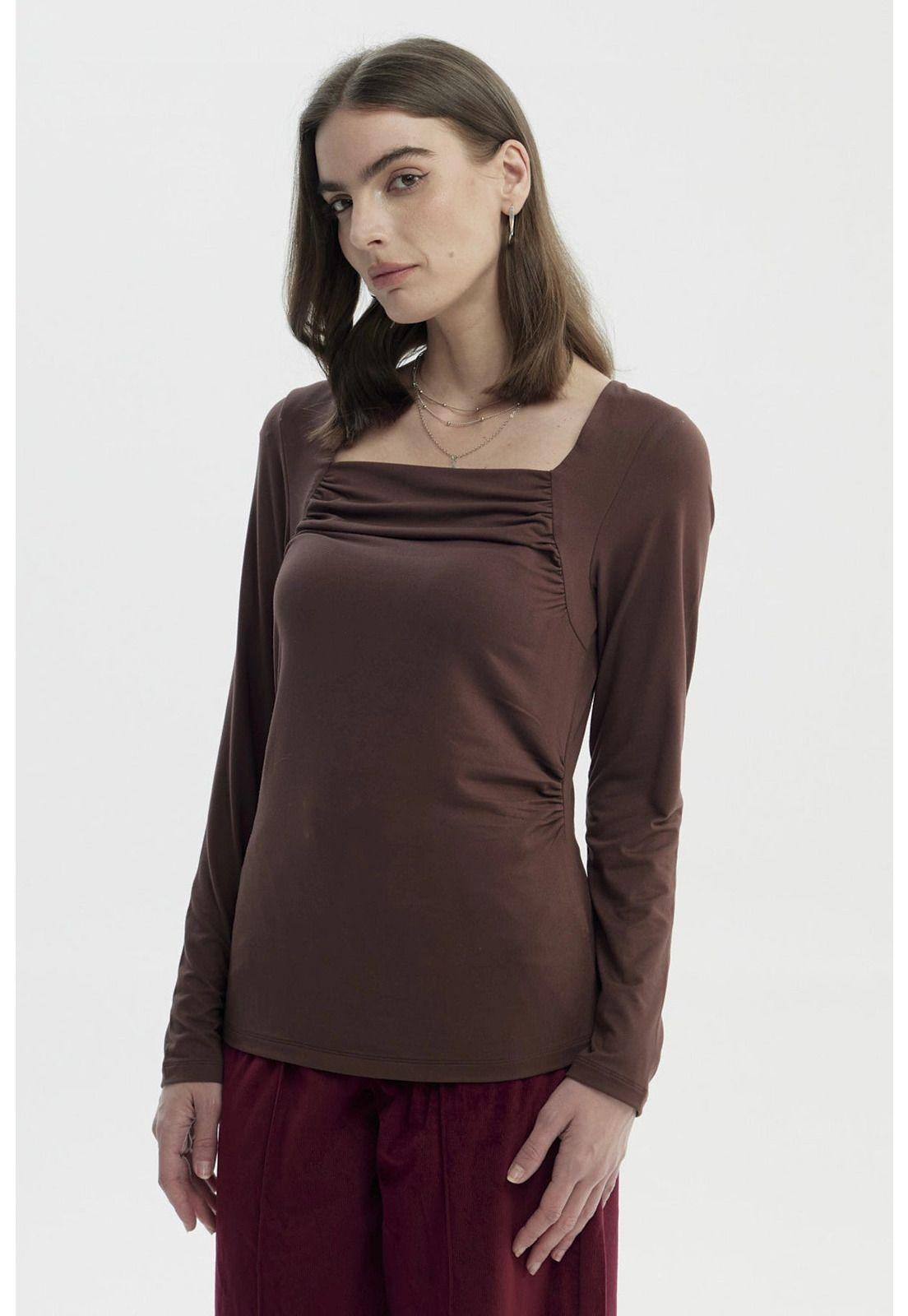 Polera Mujer Mujer Café Oscuro-1