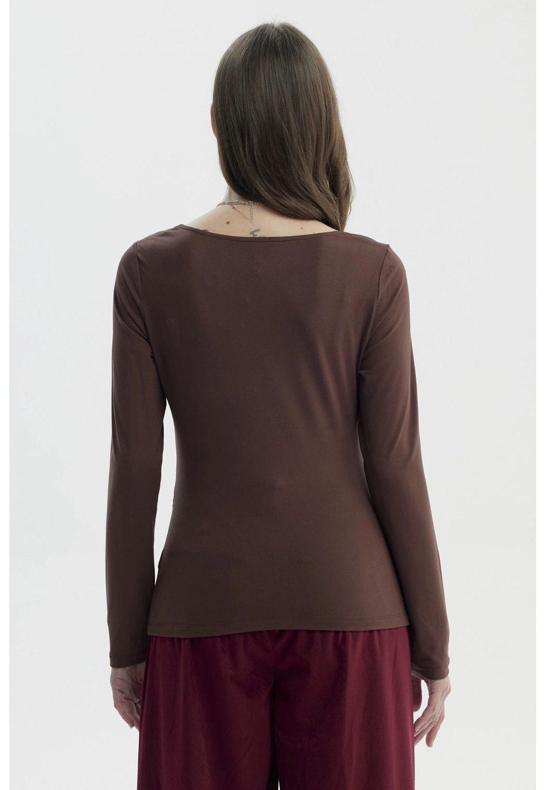 Polera Mujer Mujer Café Oscuro-2