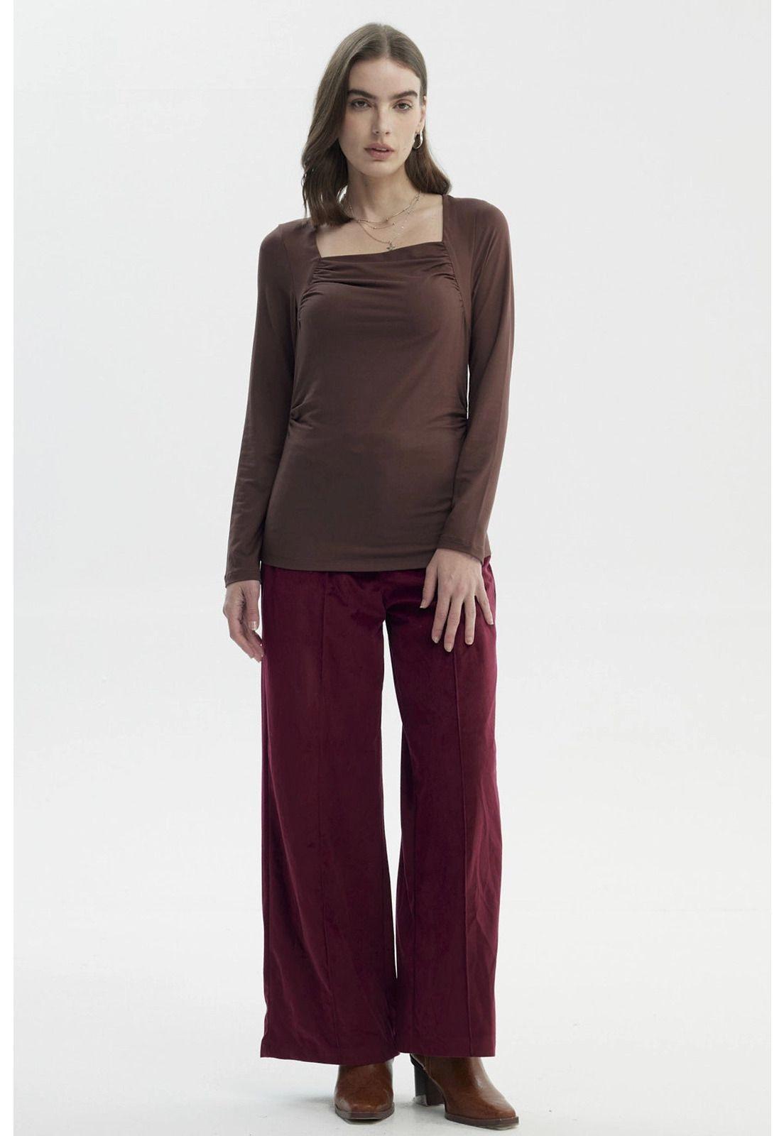 Polera Mujer Mujer Café Oscuro-3
