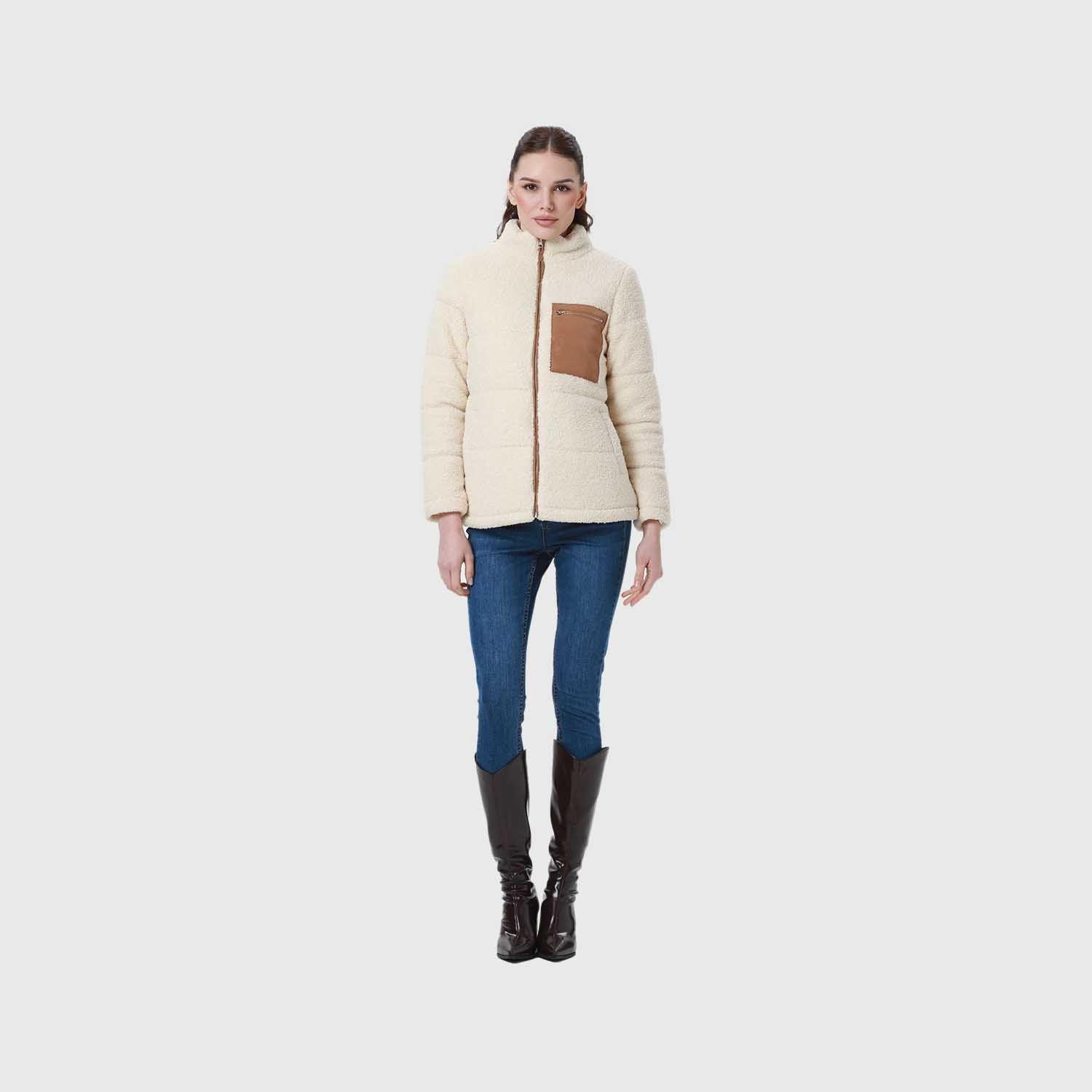 Polar Mujer Tipo Chaqueta Puffa Arena-3