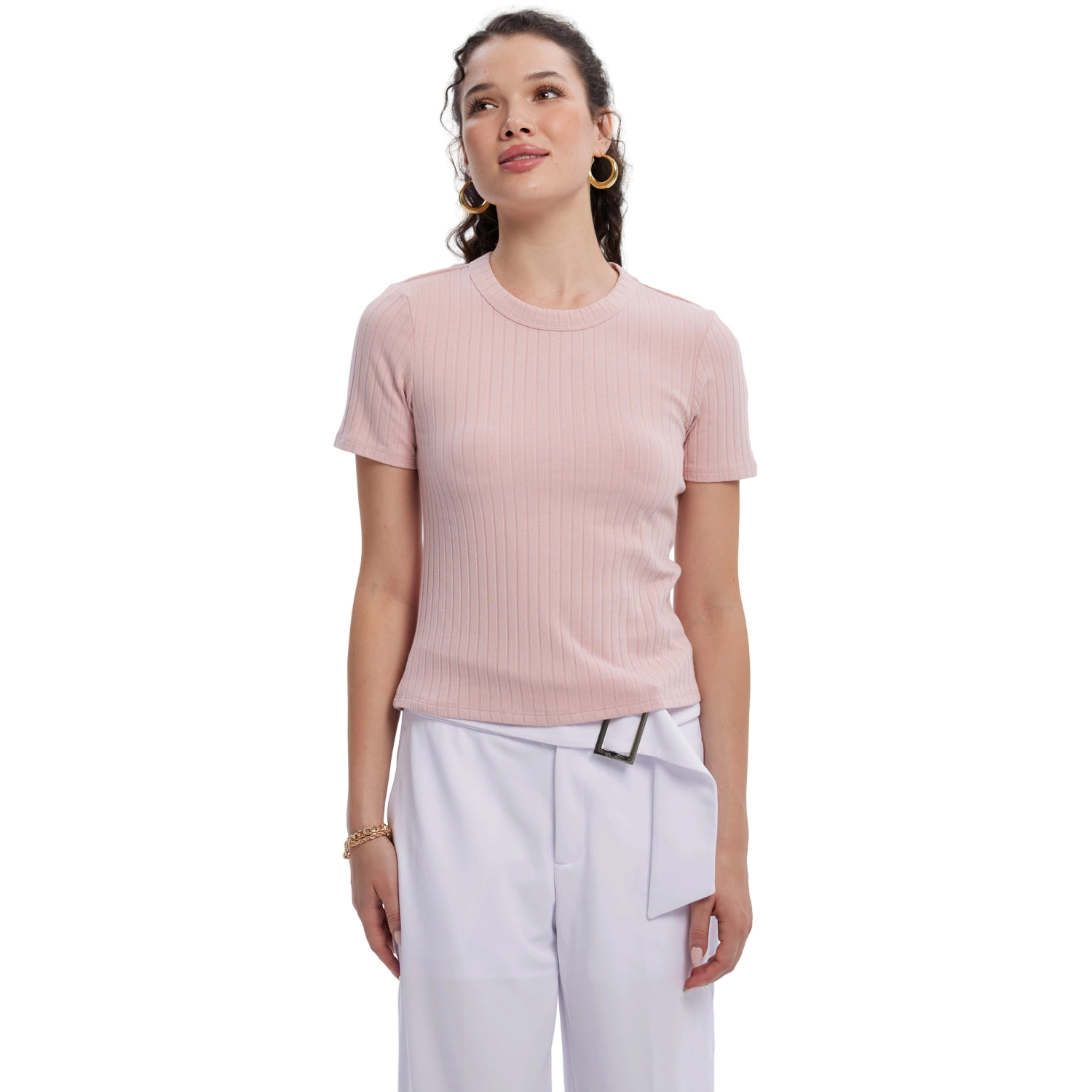 Polera Mujer Rib Crop Lisa Palo Rosa-2