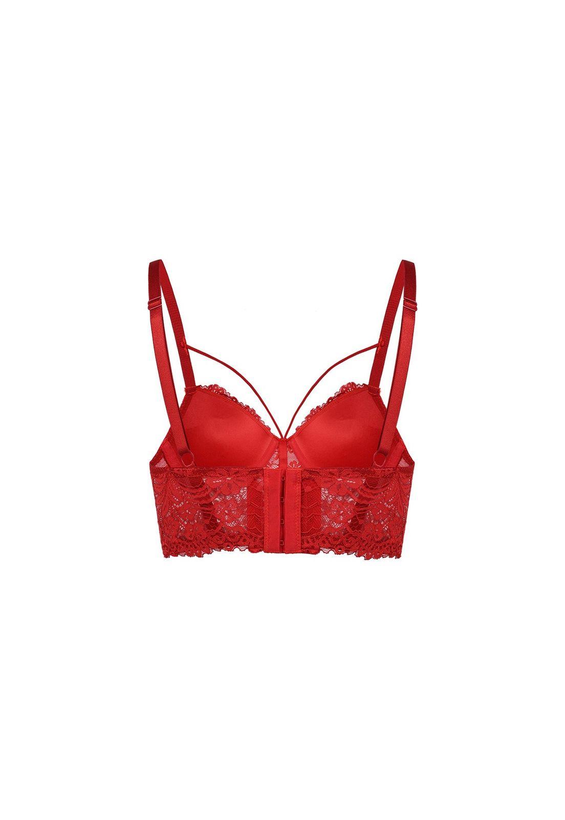 Sostén Mujer Copa Soft Encaje Rojo-1