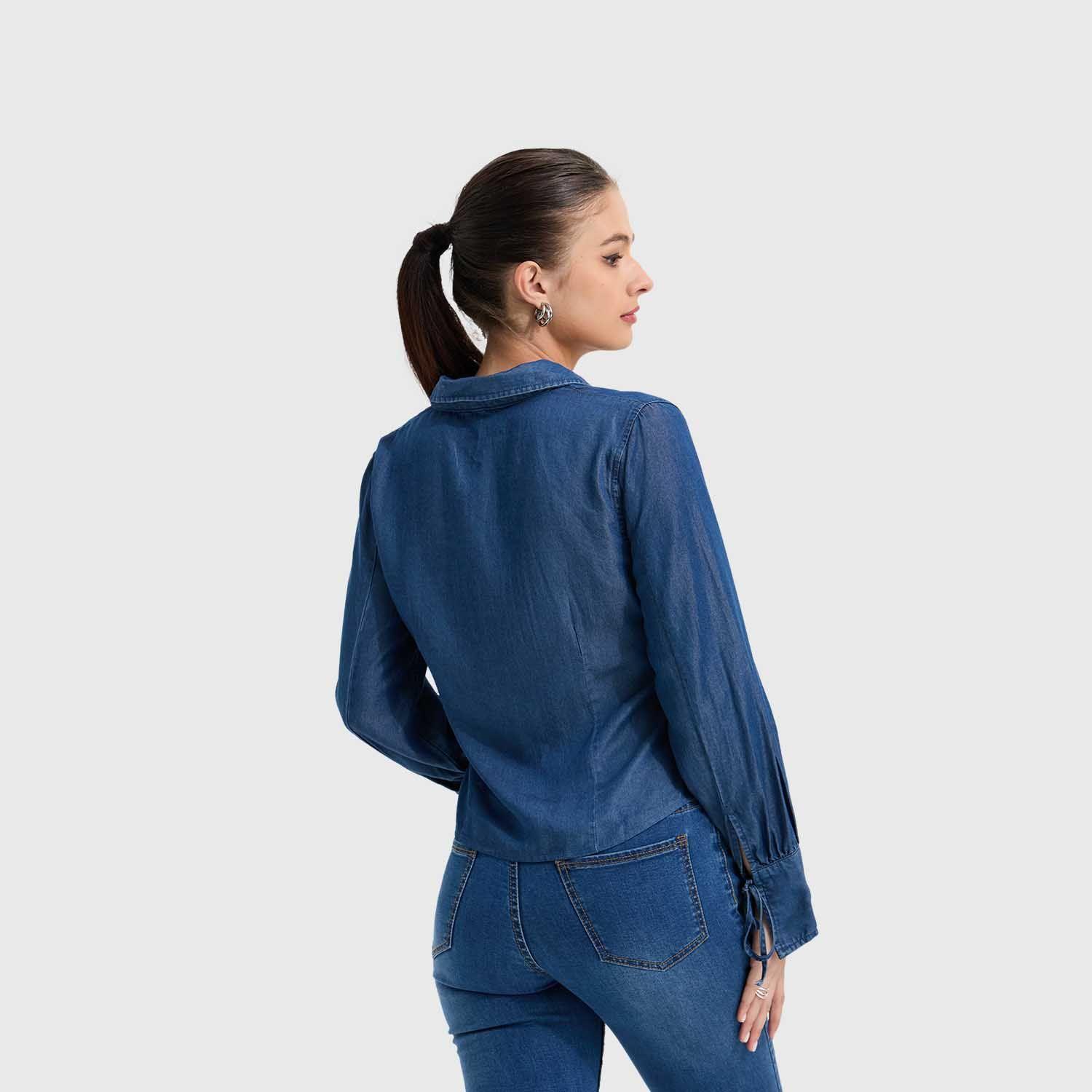 Blusa Mujer Clásica Azul Claro III  Fashion's Park-2