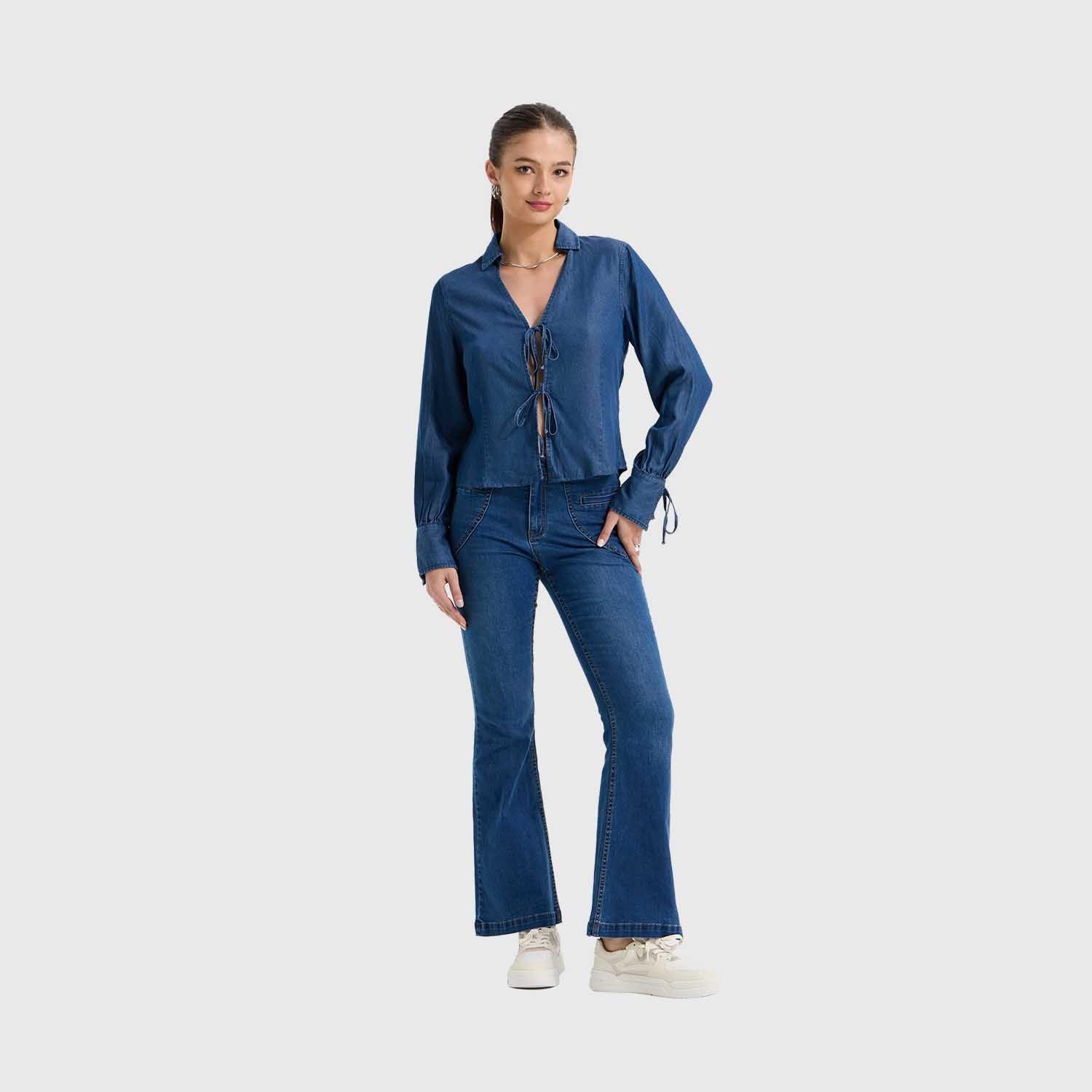 Blusa Mujer Clásica Azul Claro III  Fashion's Park-3