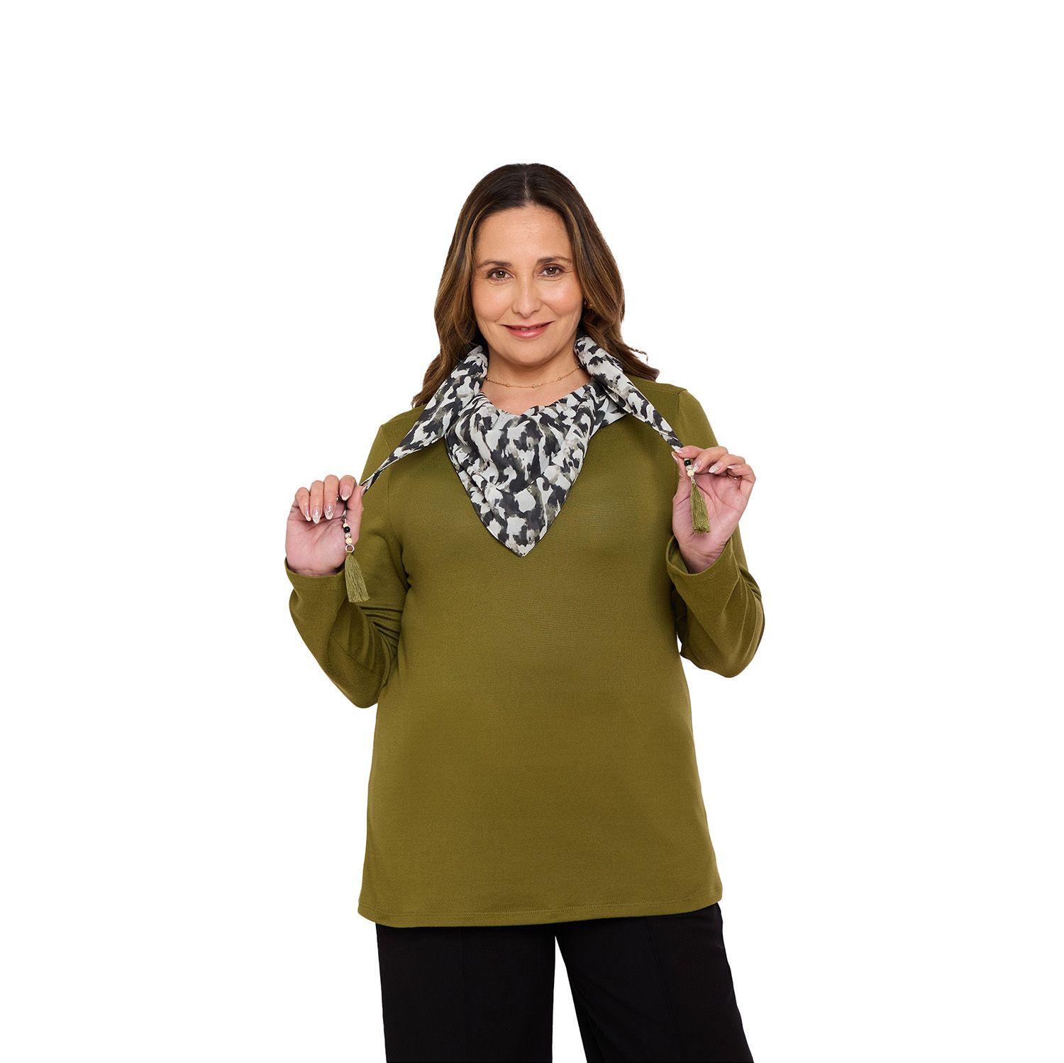 Sweater Mujer Pañuelo Verde Militar-1