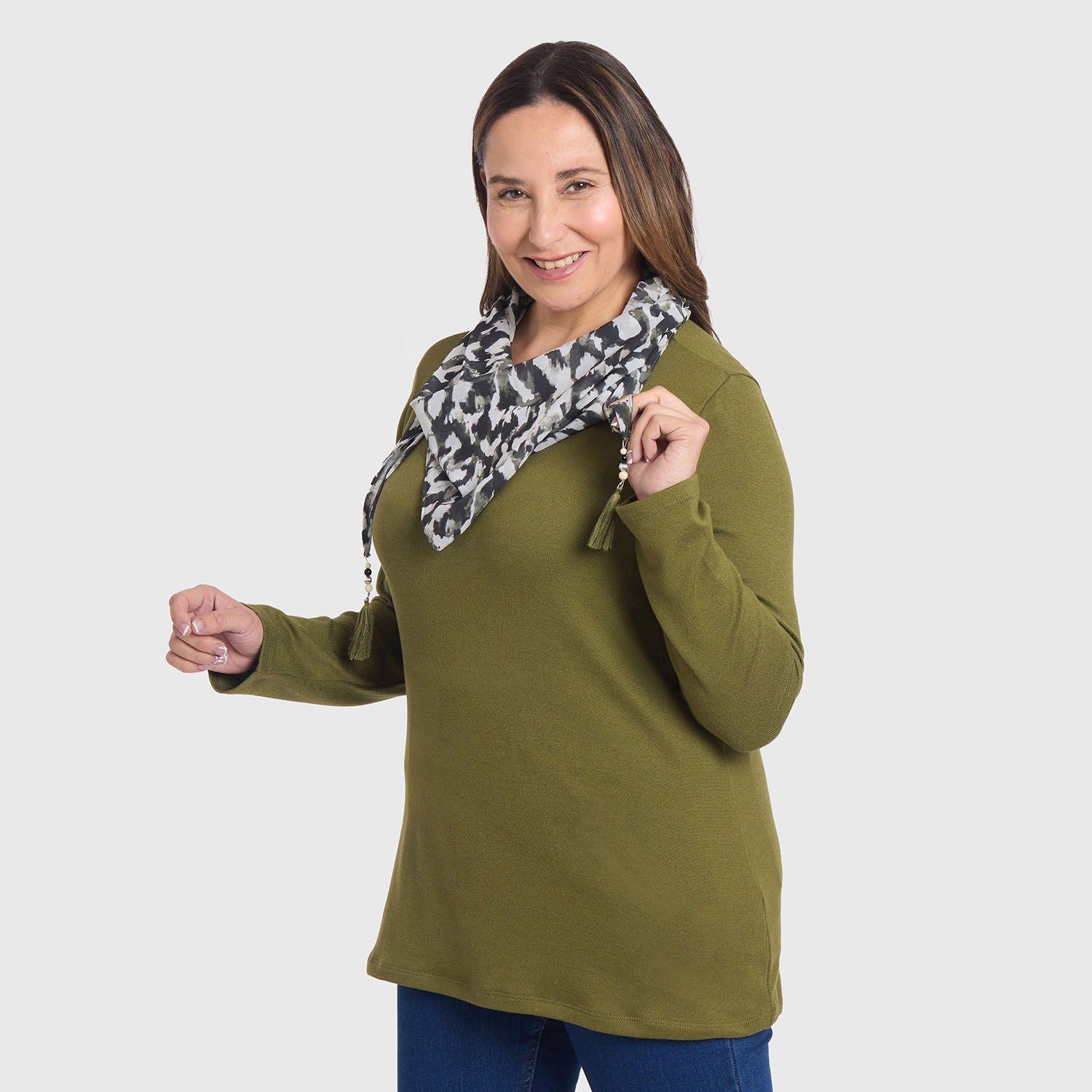 Sweater Mujer Pañuelo Verde Militar-2
