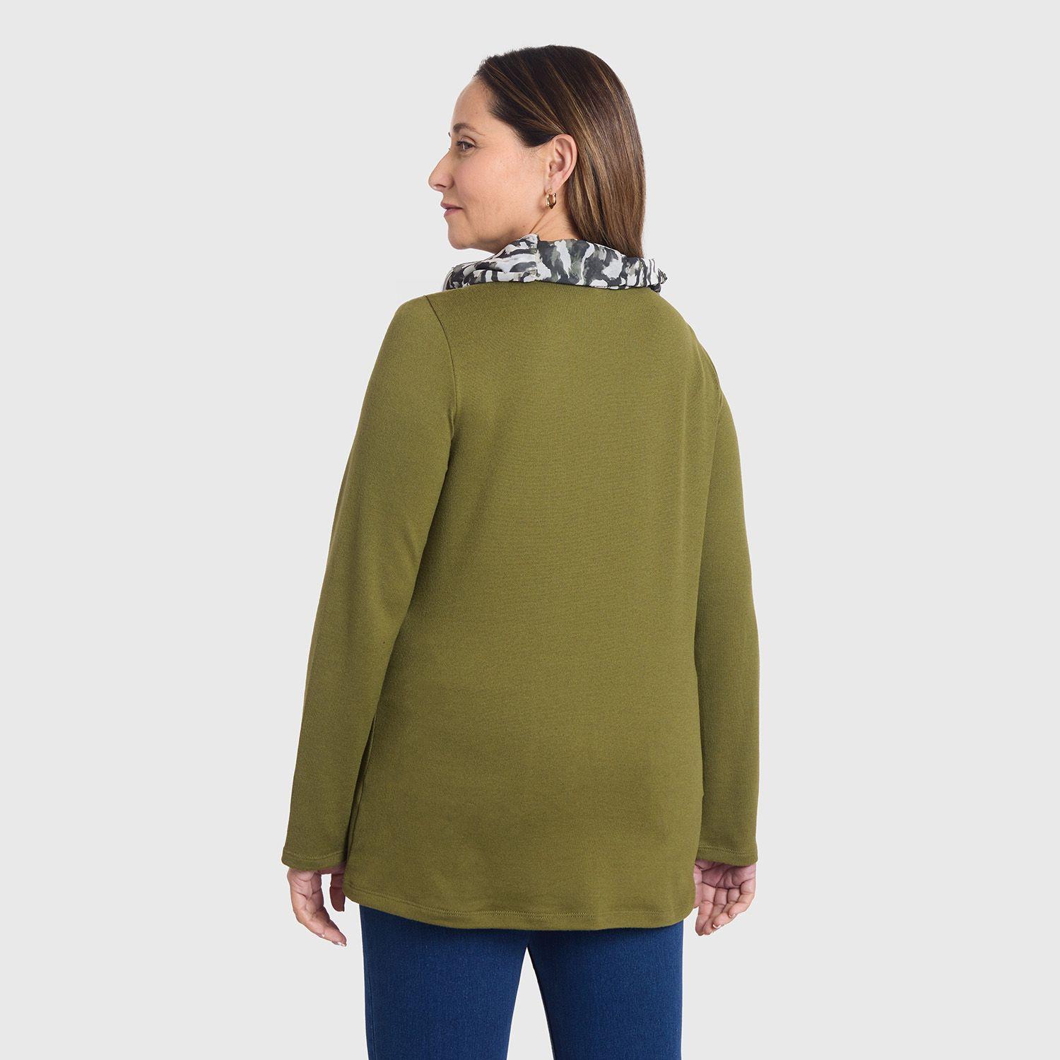 Sweater Mujer Pañuelo Verde Militar-4