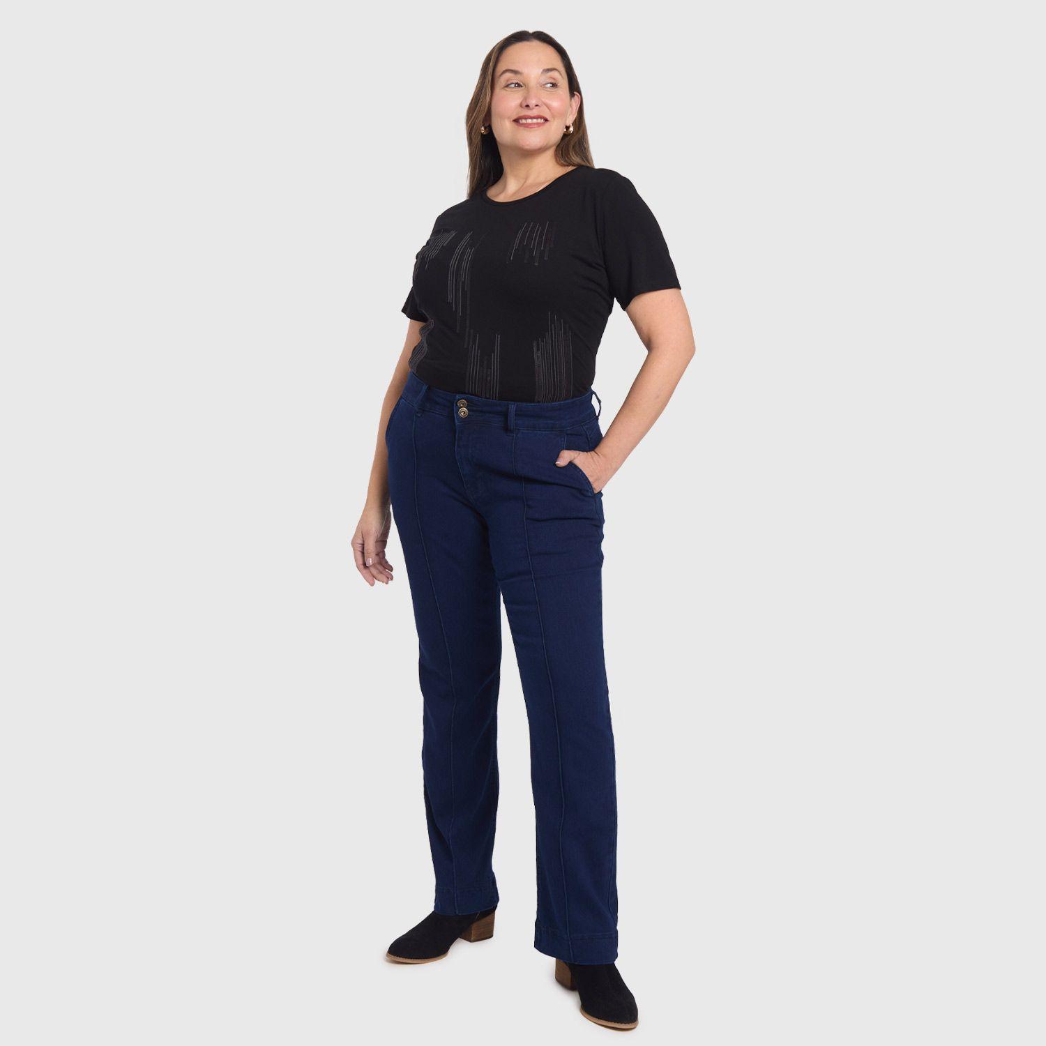 Jeans Mujer Tiro Alto Azul Fashion's Park-3