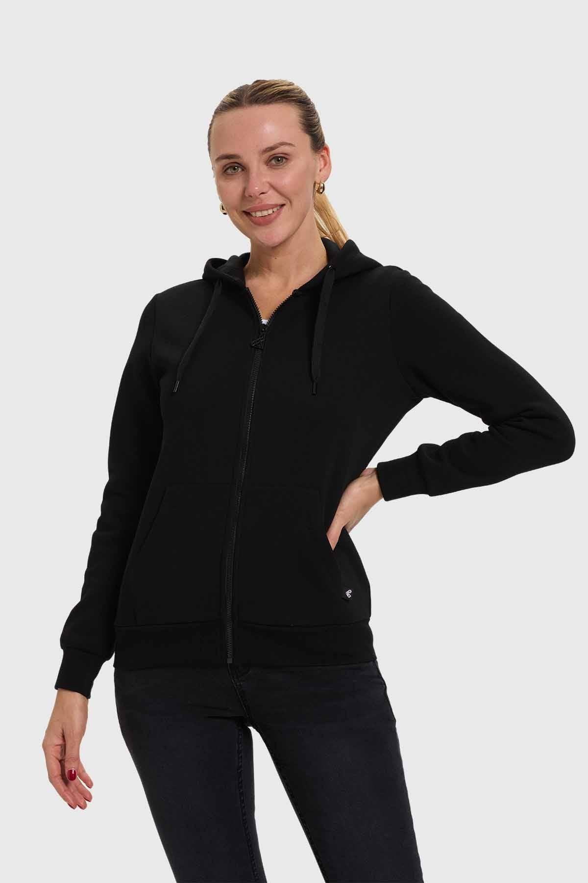 Polerón Mujer Hoodie Negro-0