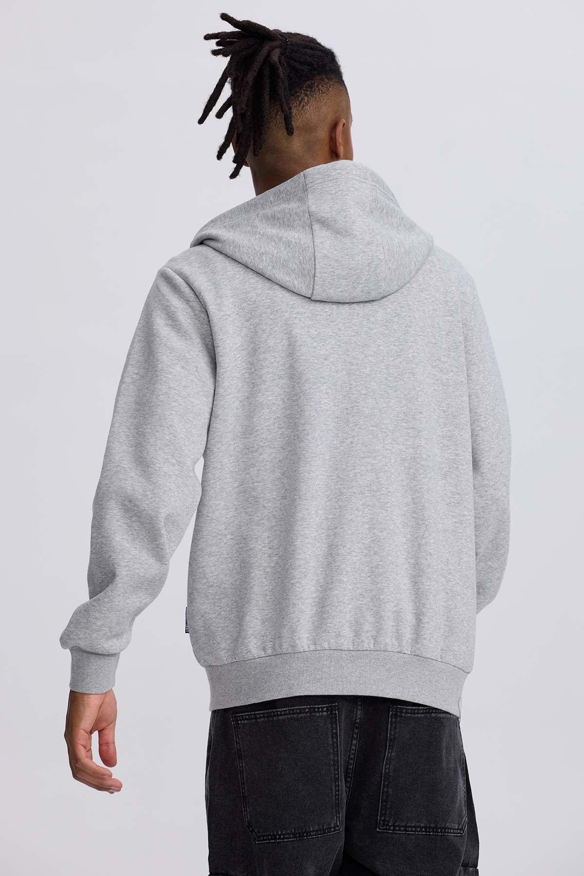Polerón Hombre Full Zipper Gris Melange-2