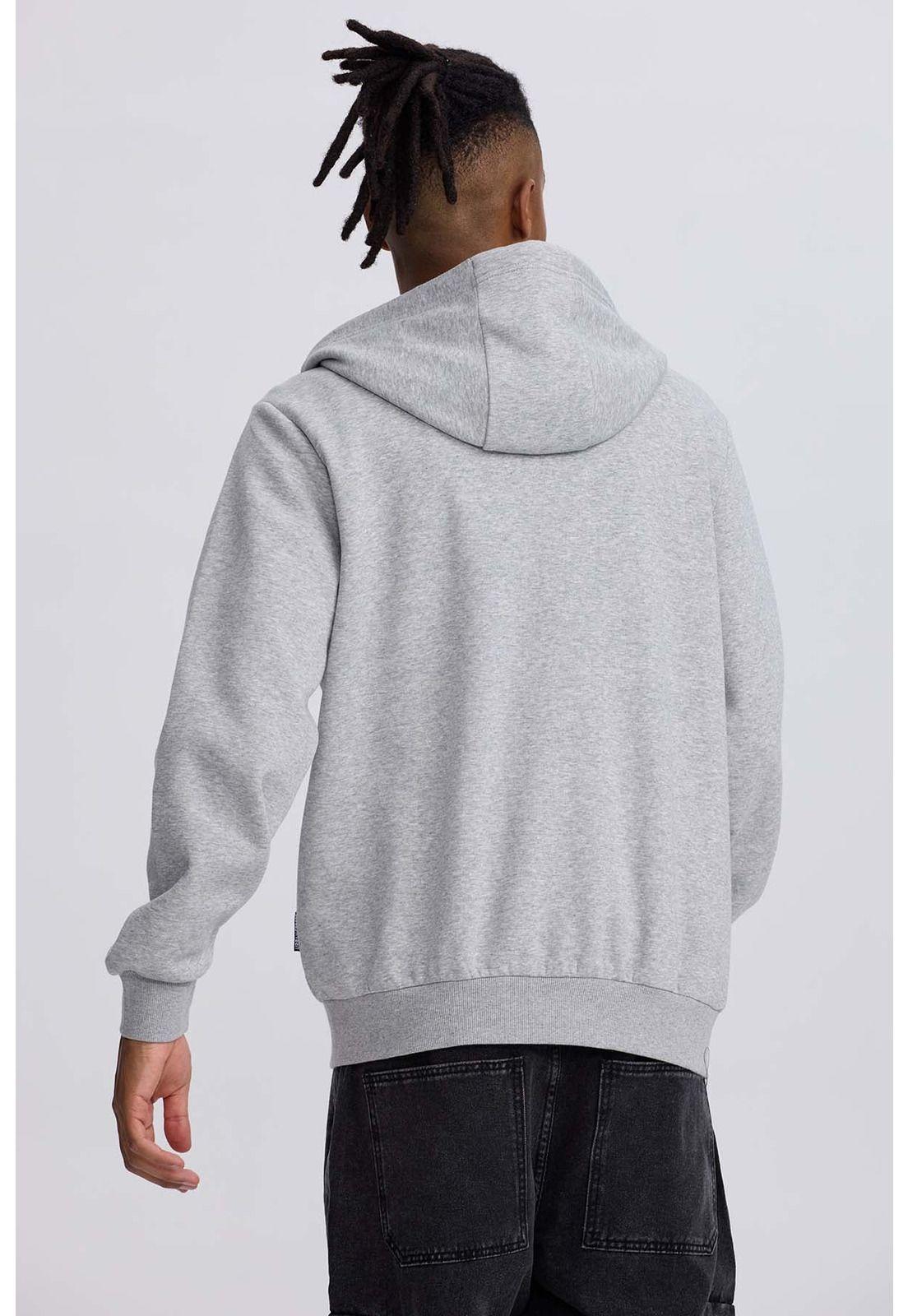 Polerón Hombre Full Zipper Gris Melange-2