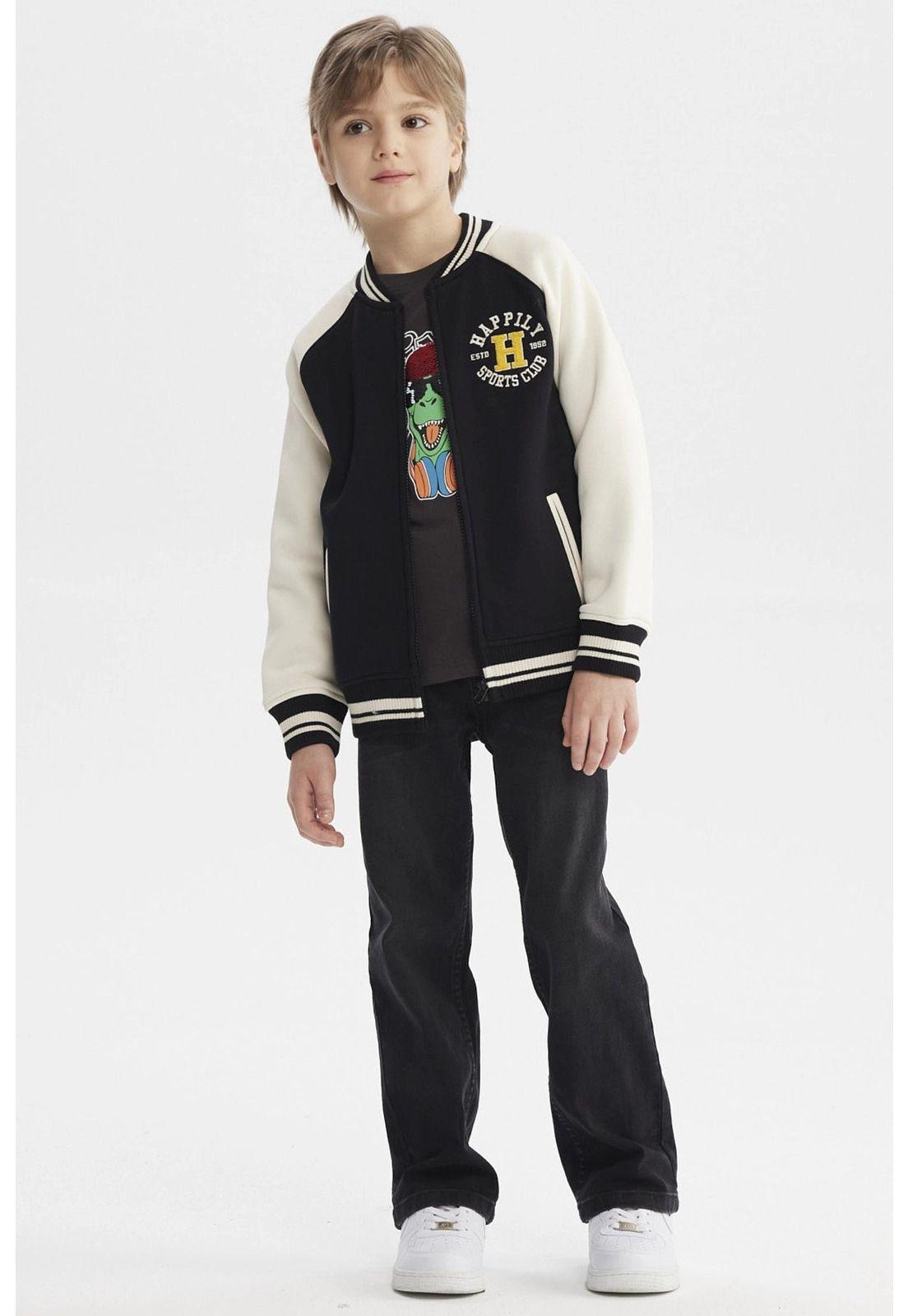 Chaqueta Niño Cuello V Negro-3