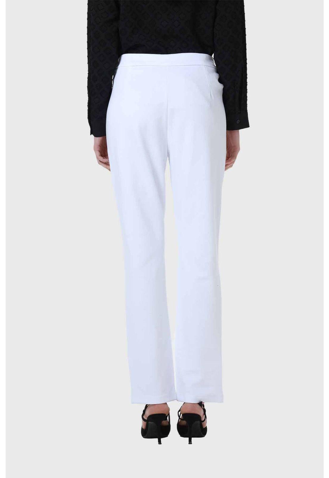 Pantalón Mujer Detalle Tapeta Parche Blanco-2