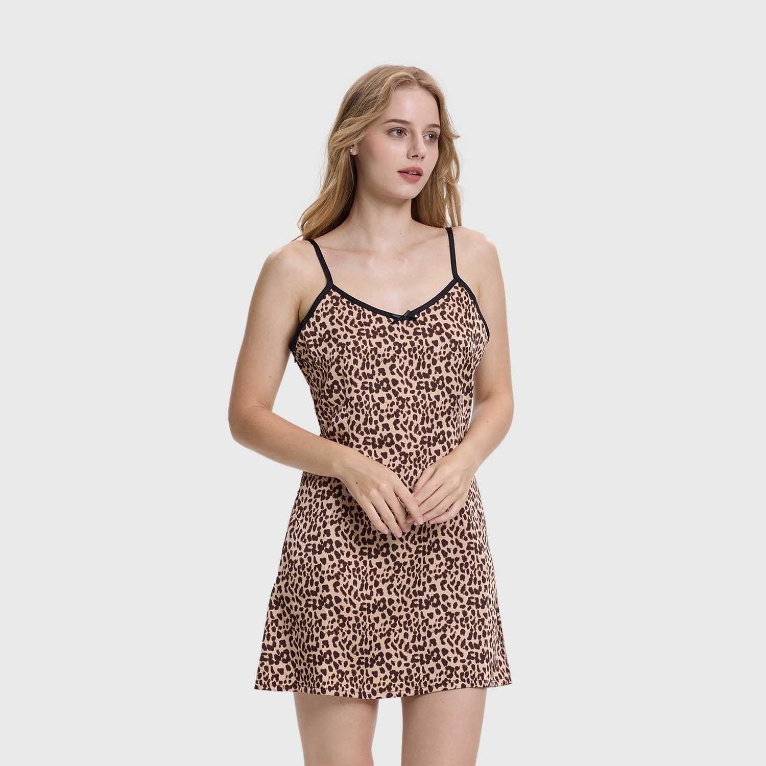 Vestido Mujer Lencero Leopardo Beige Fashion's Park-1