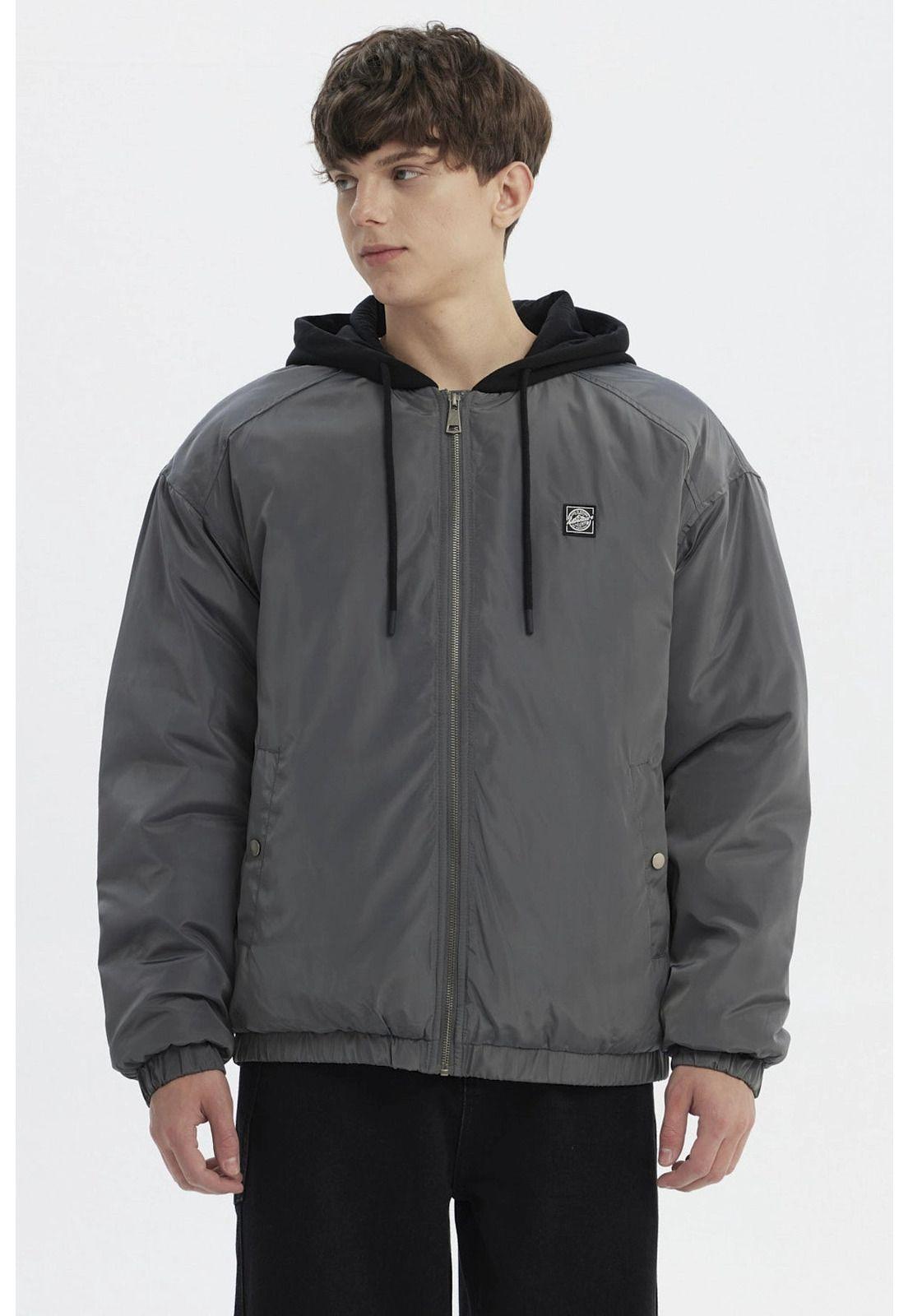 Chaqueta Hombre Slim Juvenil Gris Oscuro-0