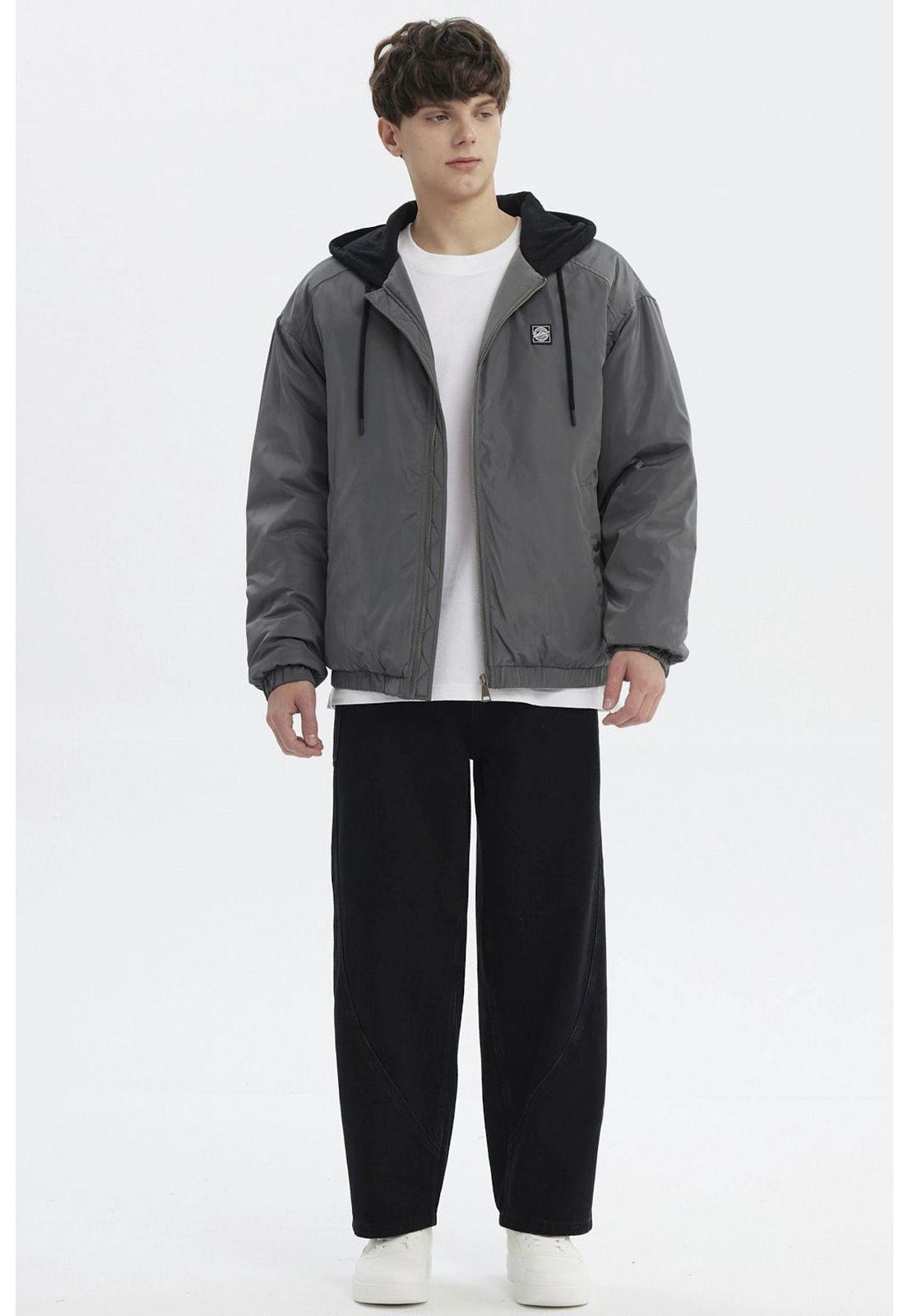 Chaqueta Hombre Slim Juvenil Gris Oscuro-3