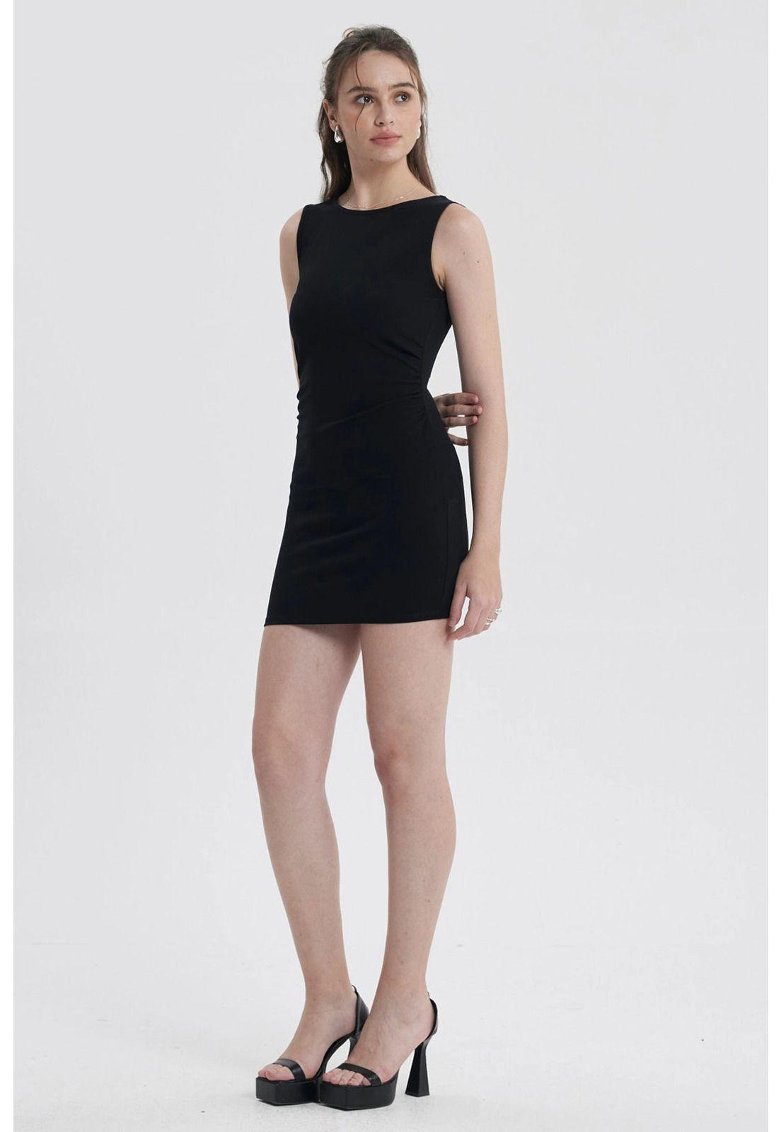 Vestido Mujer Ajustado Cierre Negro-1