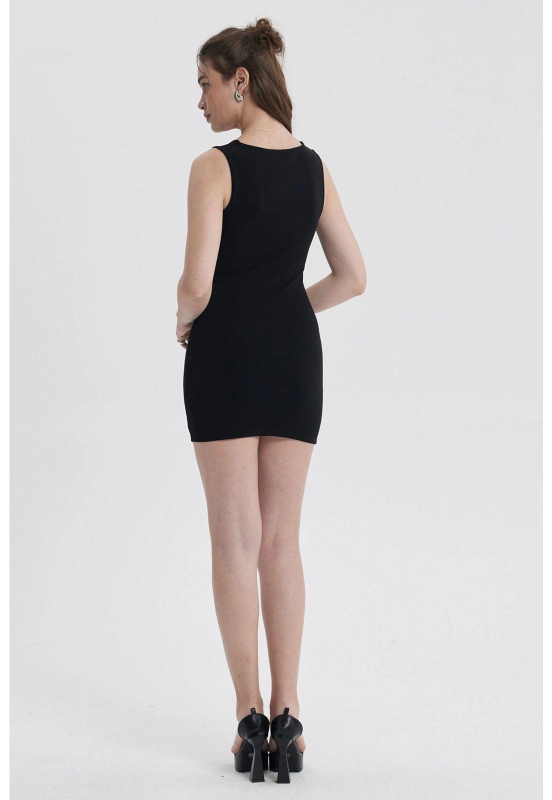 Vestido Mujer Ajustado Cierre Negro-2