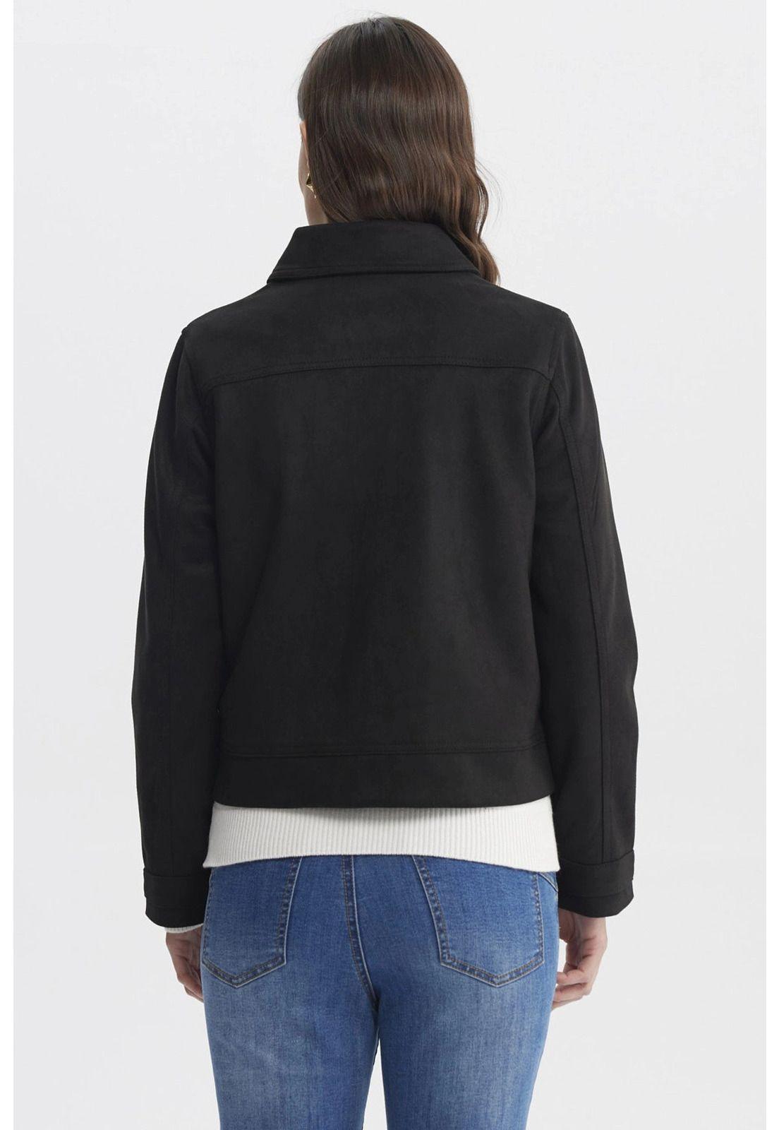 Chaqueta Mujer Cuello Camisero Negro - lV-2