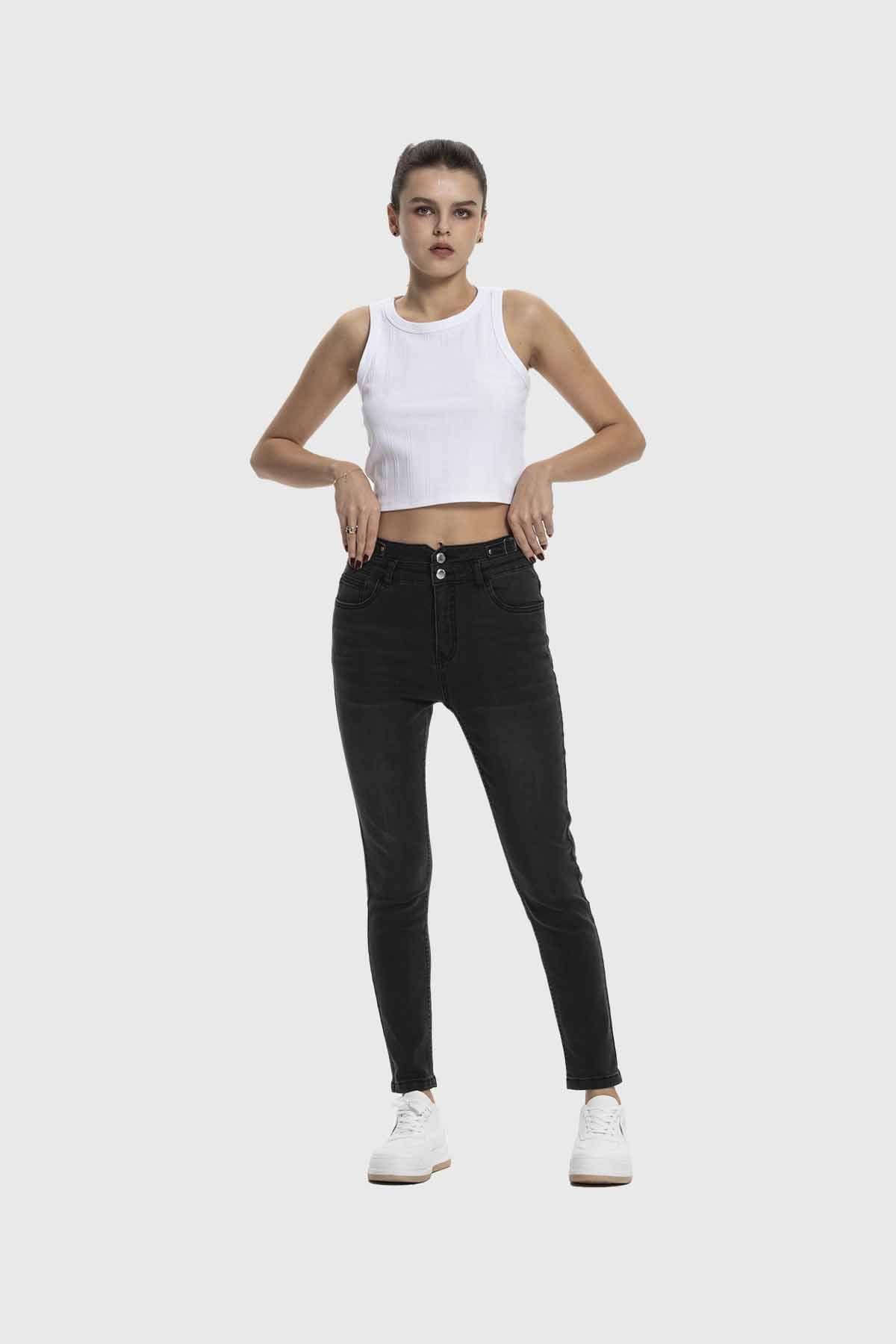 Jeans Mujer Skinny Ajuste Negro Fashion's Park-3