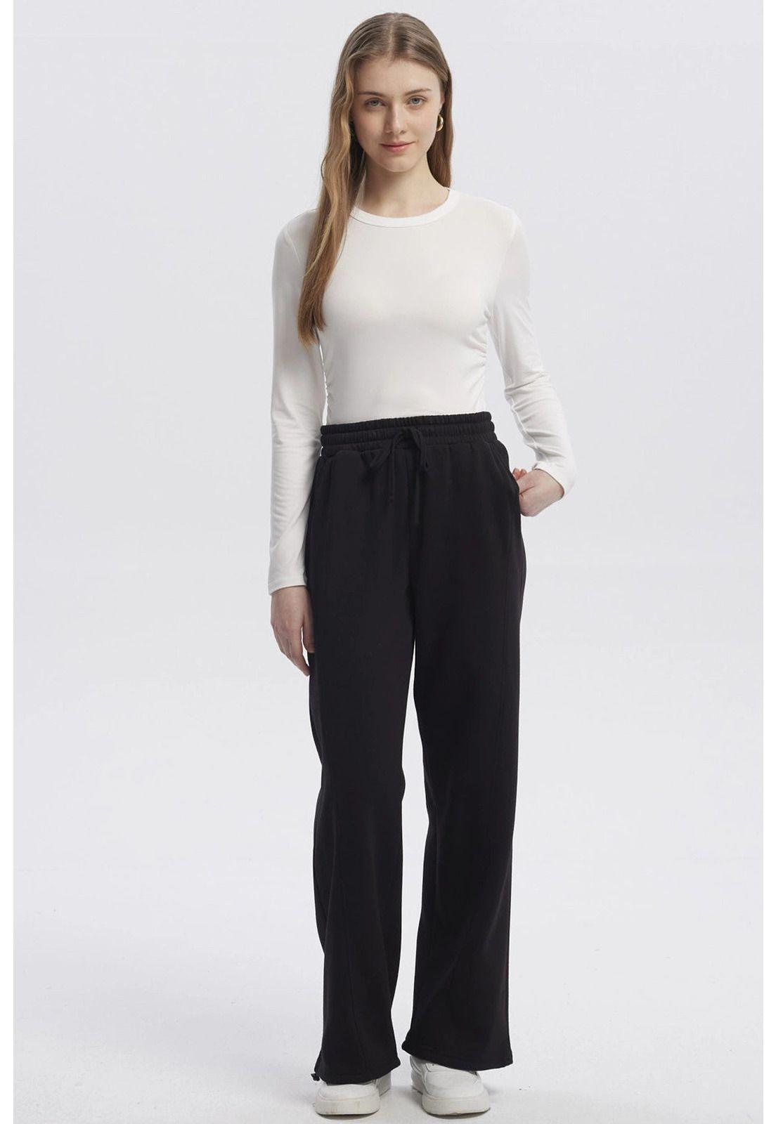 Pantalón Buzo Mujer Jogger Negro - Vl-3