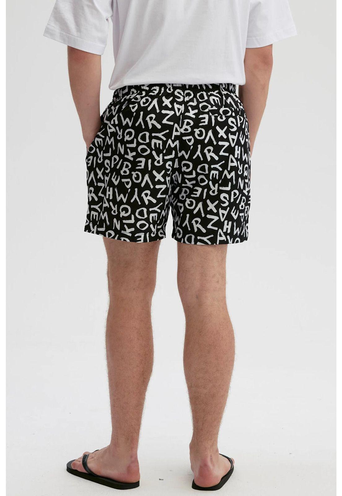Short De Baño Hombre Print Texto Negro-2