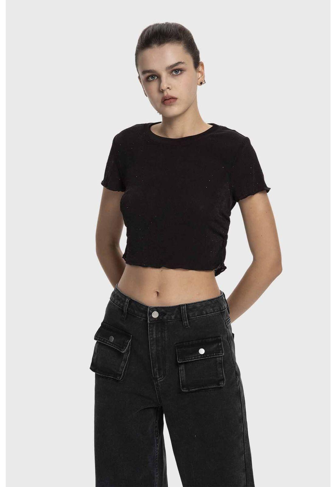 Polera Mujer Malla Negro - ll-1