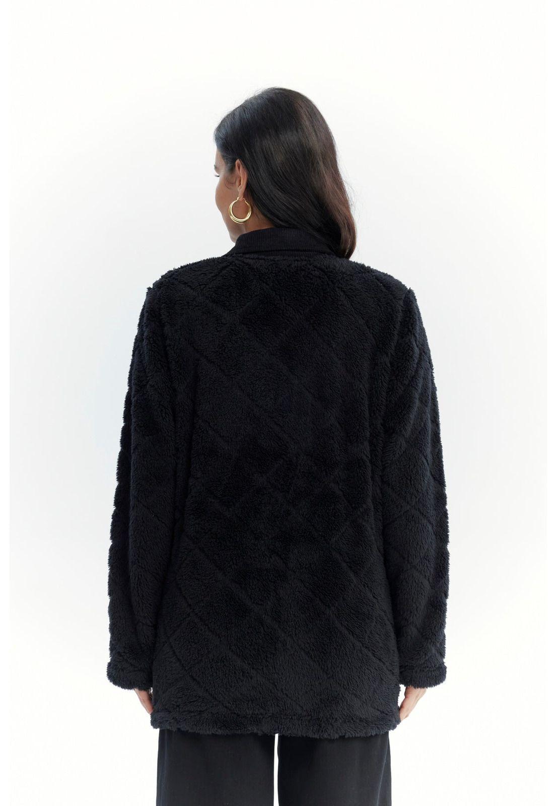 Polar Mujer Cuello Camisero Negro - Vl-2