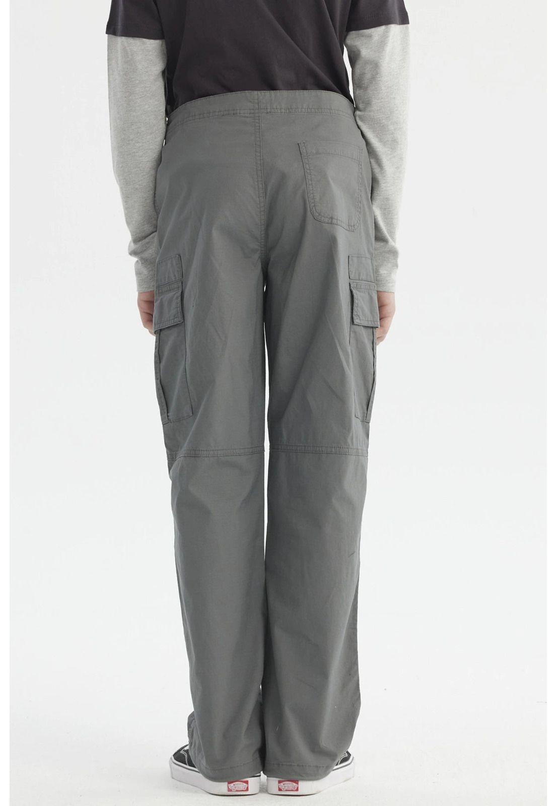 Pantalón Niño Cargo Con Cortes Gris-2